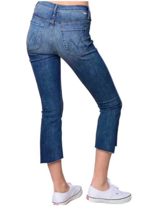 MOTHER MOTHER Insider Crop Step Fray Distressed Flare Jeans - 25" Size 25" / US 0 / IT 36 - 13 Thumbnail