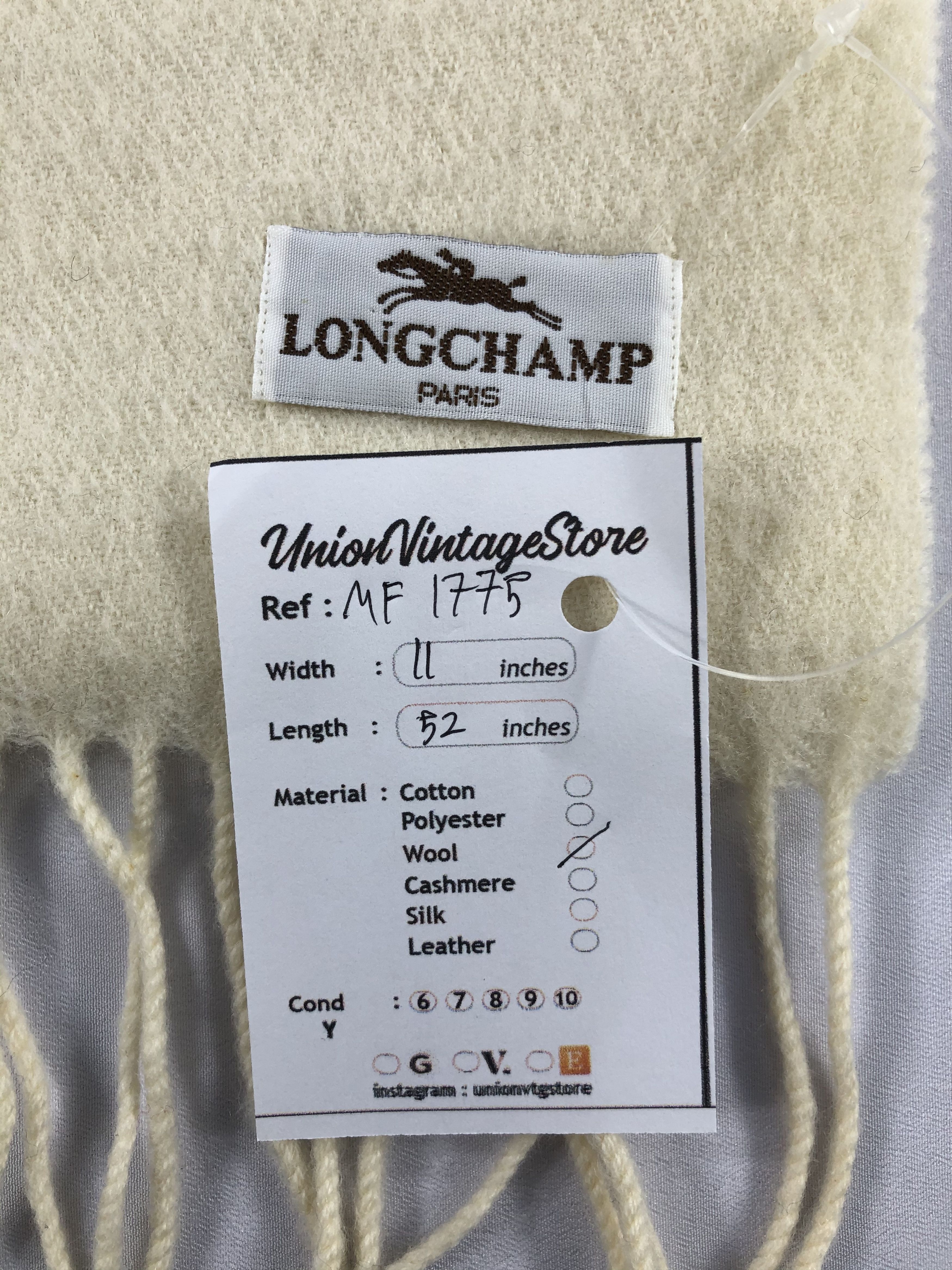 Longchamp Vintage Longchamp Scarf/Muffler/Neckwear MF1775 Size ONE SIZE - 8 Thumbnail