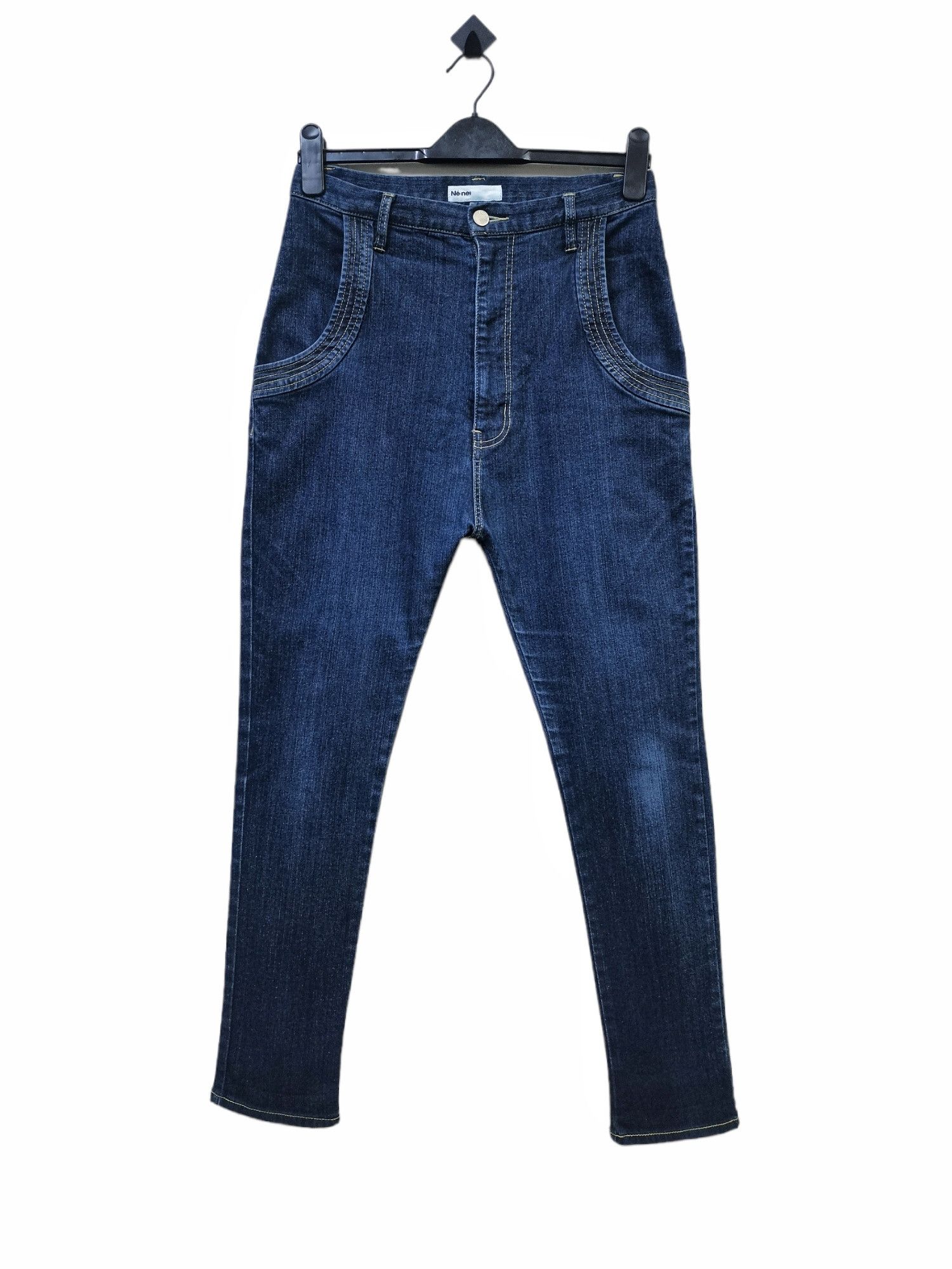 Issey Miyake × Ne-Net NE-NET ISSEY MIYAKE DROP CROTCH JEANS EMBROIDERY DESIGN RARE Size US 29 - 2 Thumbnail
