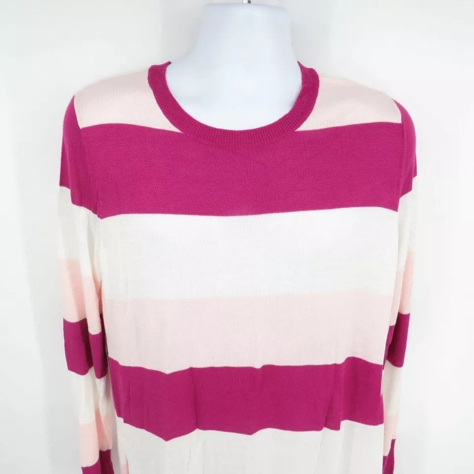Other Maison Jules Women's Large Striped Sweater Pink & White NWT Size L / US 10 / IT 46 - 3 Thumbnail