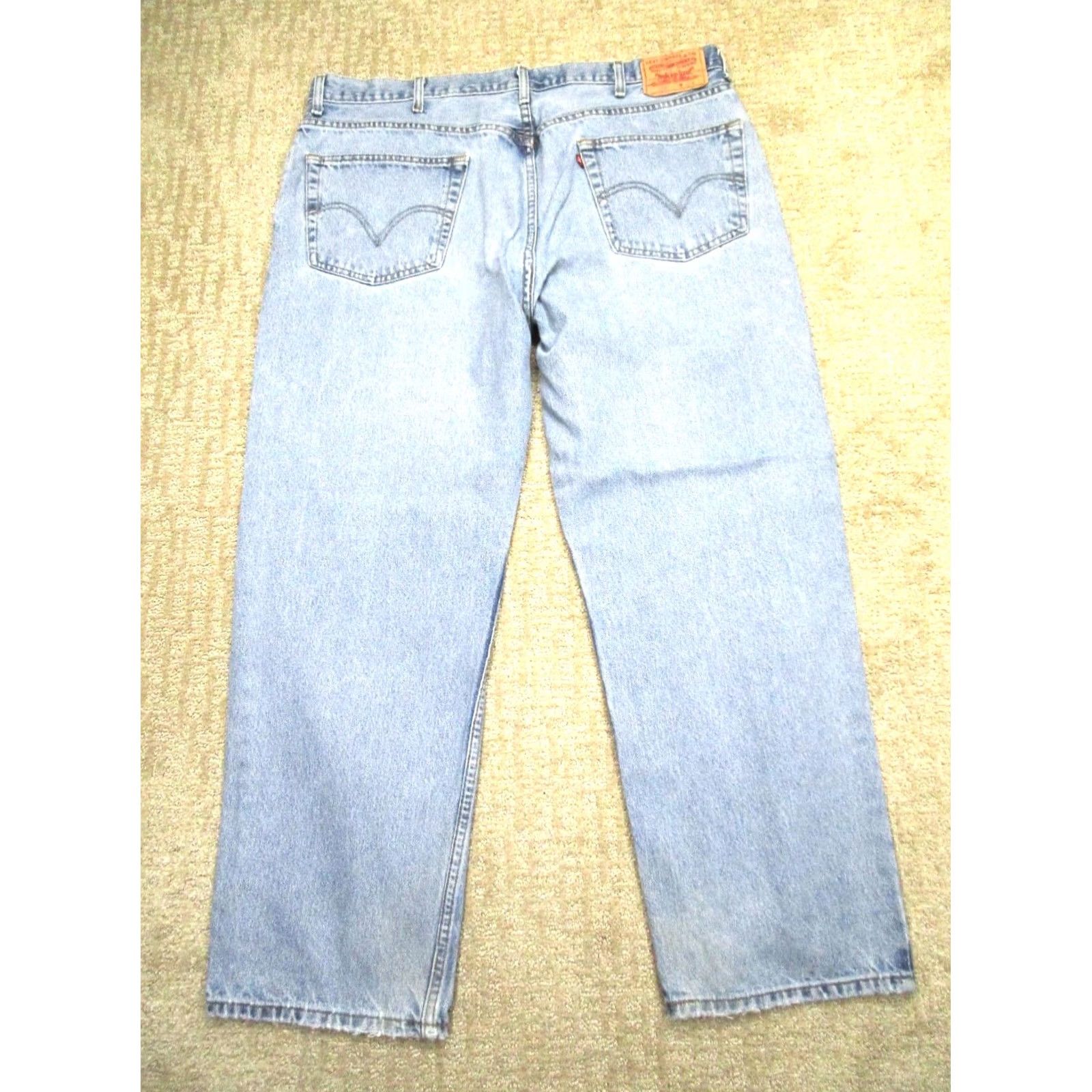 Levi's VINTAGE Levi's 550 Jeans Men 42x30 Blue Straight Pants Light Wash Denim Y2K 00s Mens Jeans Blue Leather Logo 5-Pocket Decade: 2000s Size US 42 / EU 58 - 4 Thumbnail