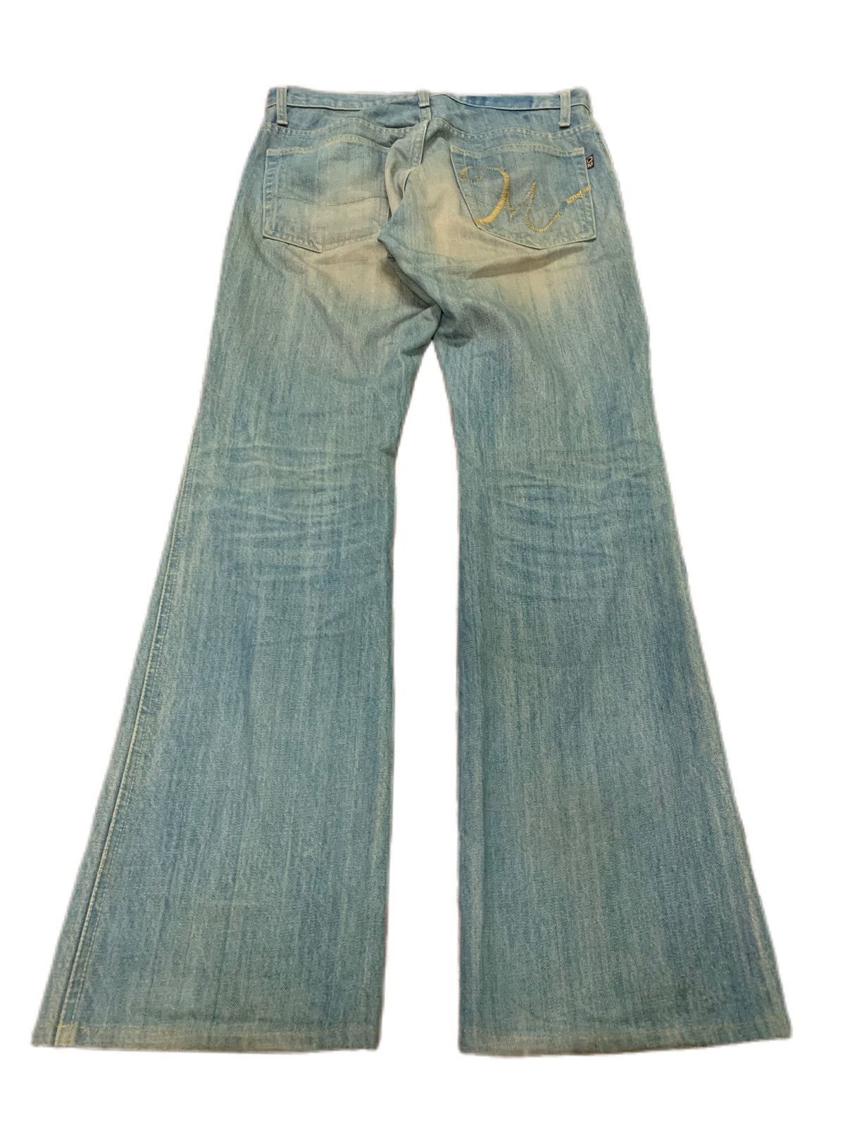 If Six Was Nine RUSTY MUD WASH MORGAN HOMME FLARE JEANS Size US 30 / EU 46 - 2 Thumbnail