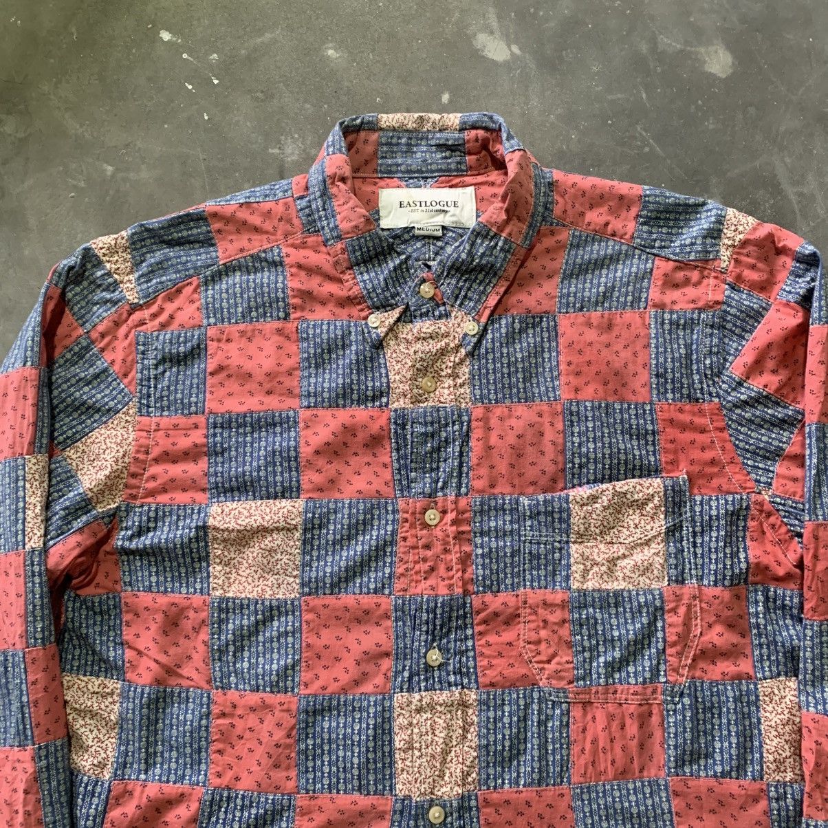 EASTLOGUE EASTLOGUE Red & Navy Patchwork Shirt Size US M / EU 48-50 / 2 - 2 Thumbnail