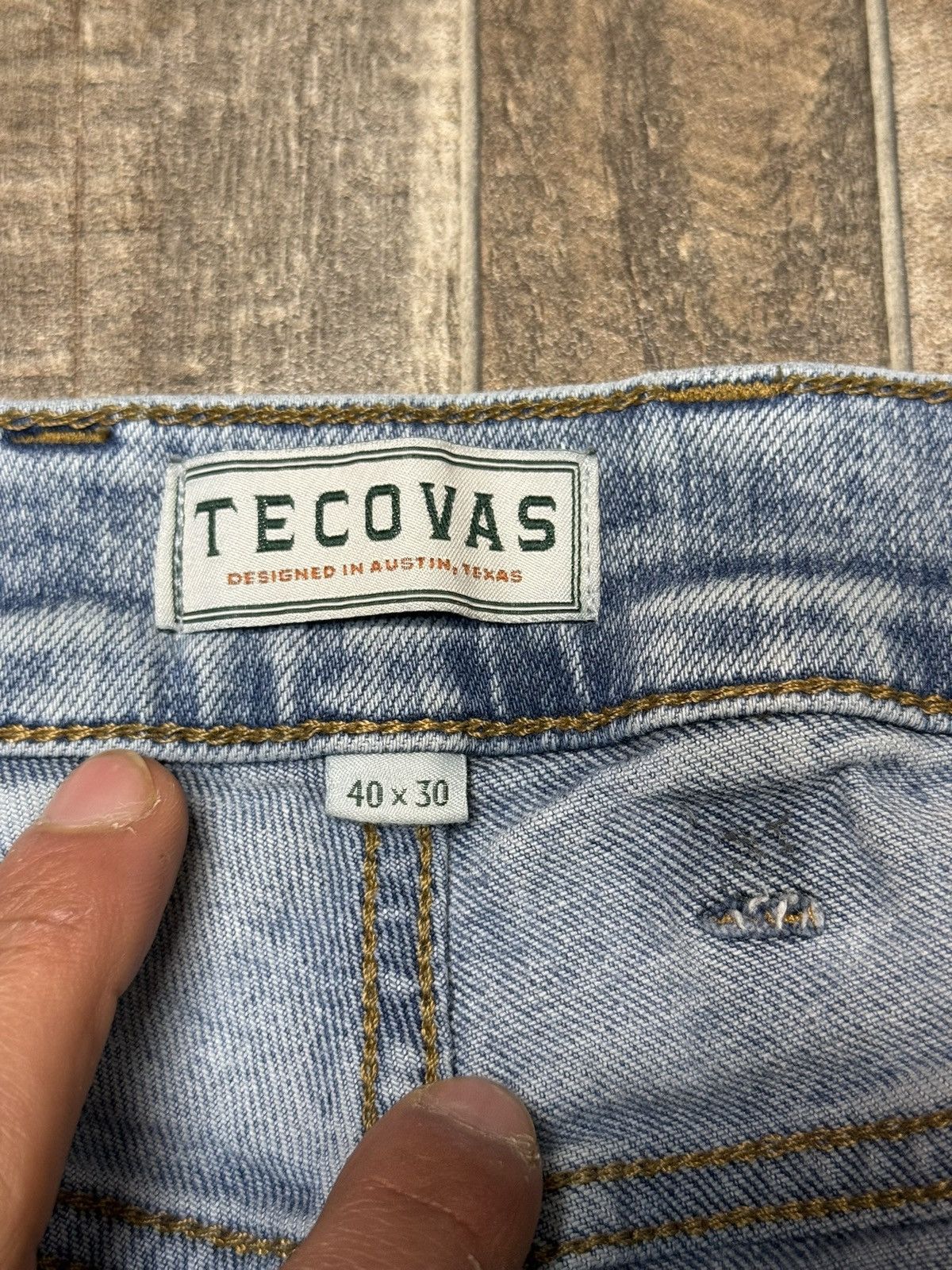 Tecovas Tecovas Light Wash Blue Denim Jeans Straight Fit Size US 40 / EU 56 - 5 Thumbnail