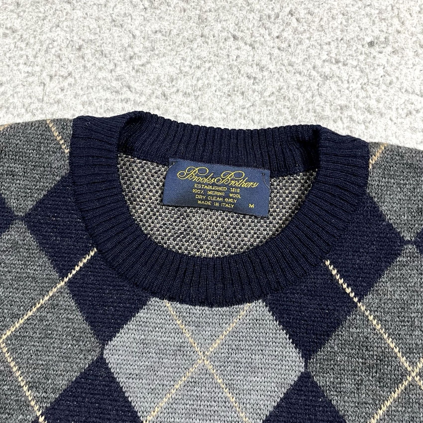 Brooks Brothers Brooks Brothers Sweater Mens M Blue Argyle Crewneck Italy Merino Wool Pullover 90s Classic Designer Preppy Winter Fall Spring Size US M / EU 48-50 / 2 - 3 Thumbnail
