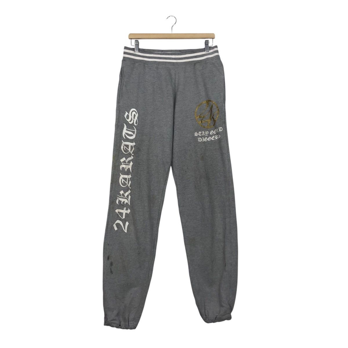 Japanese Brand 📌24 Karats Stay Gold Jogger Pants Punk Design Size US 30 / EU 46 - 2 Thumbnail