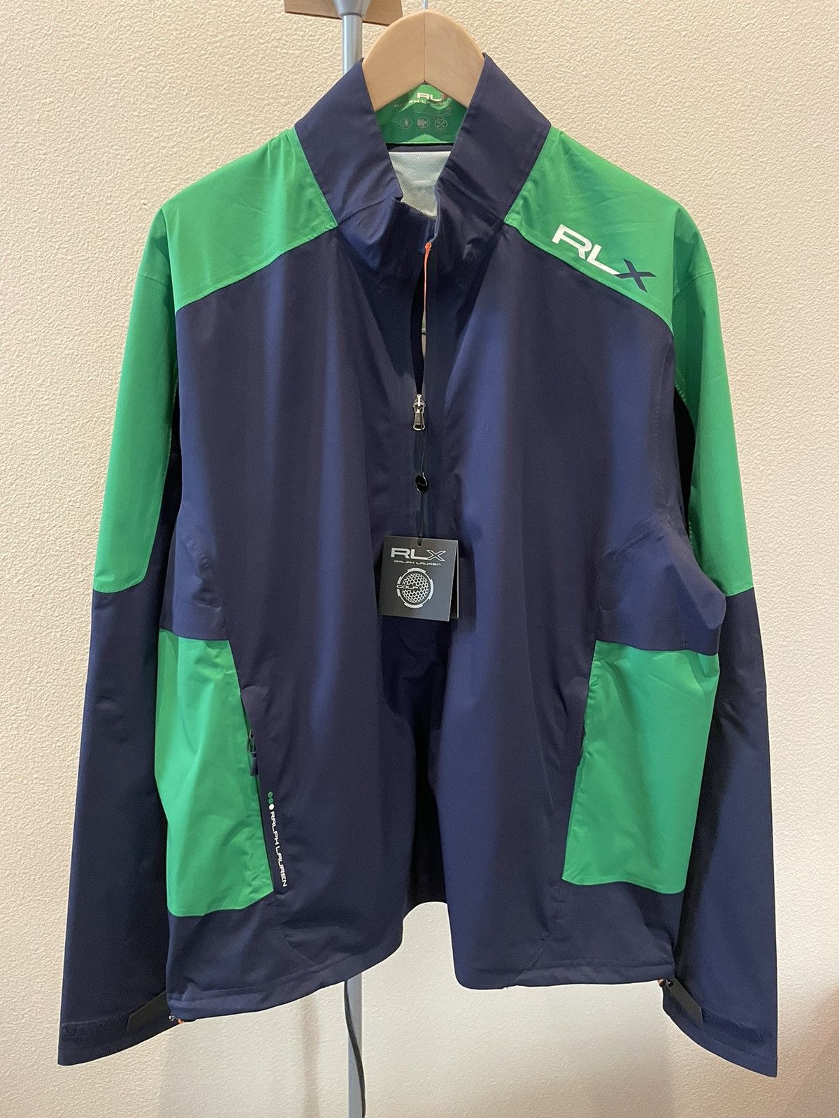 image of Rlx Sport By Ralph Lauren Rlx Ralph Laurent Golf Jacket Half Zip Green/navy Windbreaker (Size XL)