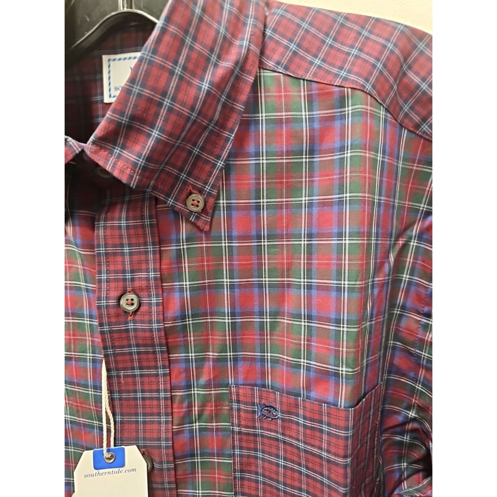 Southern Tide Southern Tide Classic Fit Button-Down Plaid Shirt Men Small Multicolor Logo Pocket Shirt Size US S / EU 44-46 / 1 - 2 Thumbnail