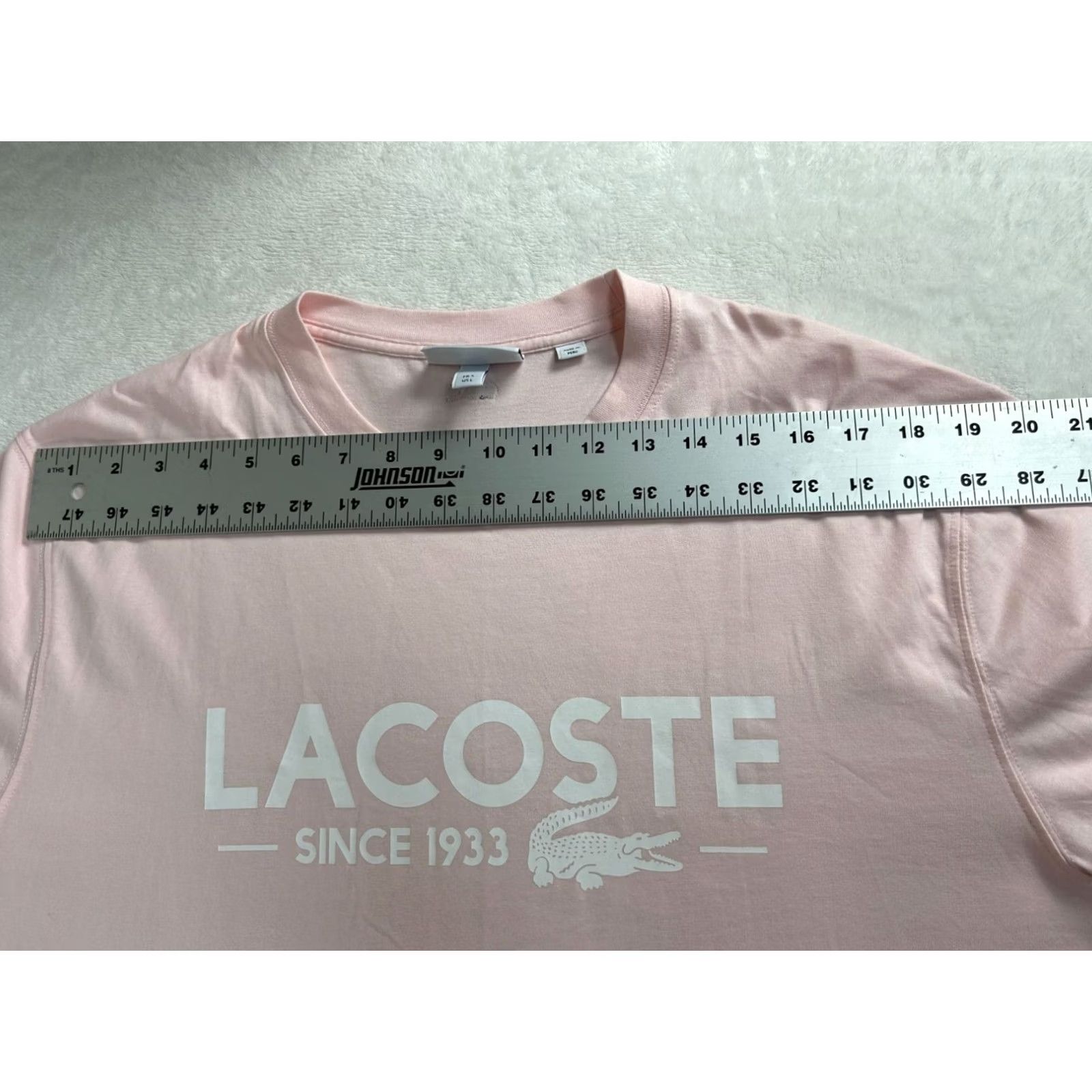 Lacoste Lacoste Mens Pink Classic Fit Crew Neck Short Sleeve T-Shirt Large Cotton NWOT Size US L / EU 52-54 / 3 - 7 Thumbnail