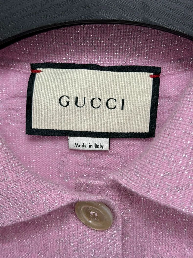 Gucci Gucci Full-printed old flower logo pink long-sleeved polo Size S / US 4 / IT 40 - 2 Thumbnail