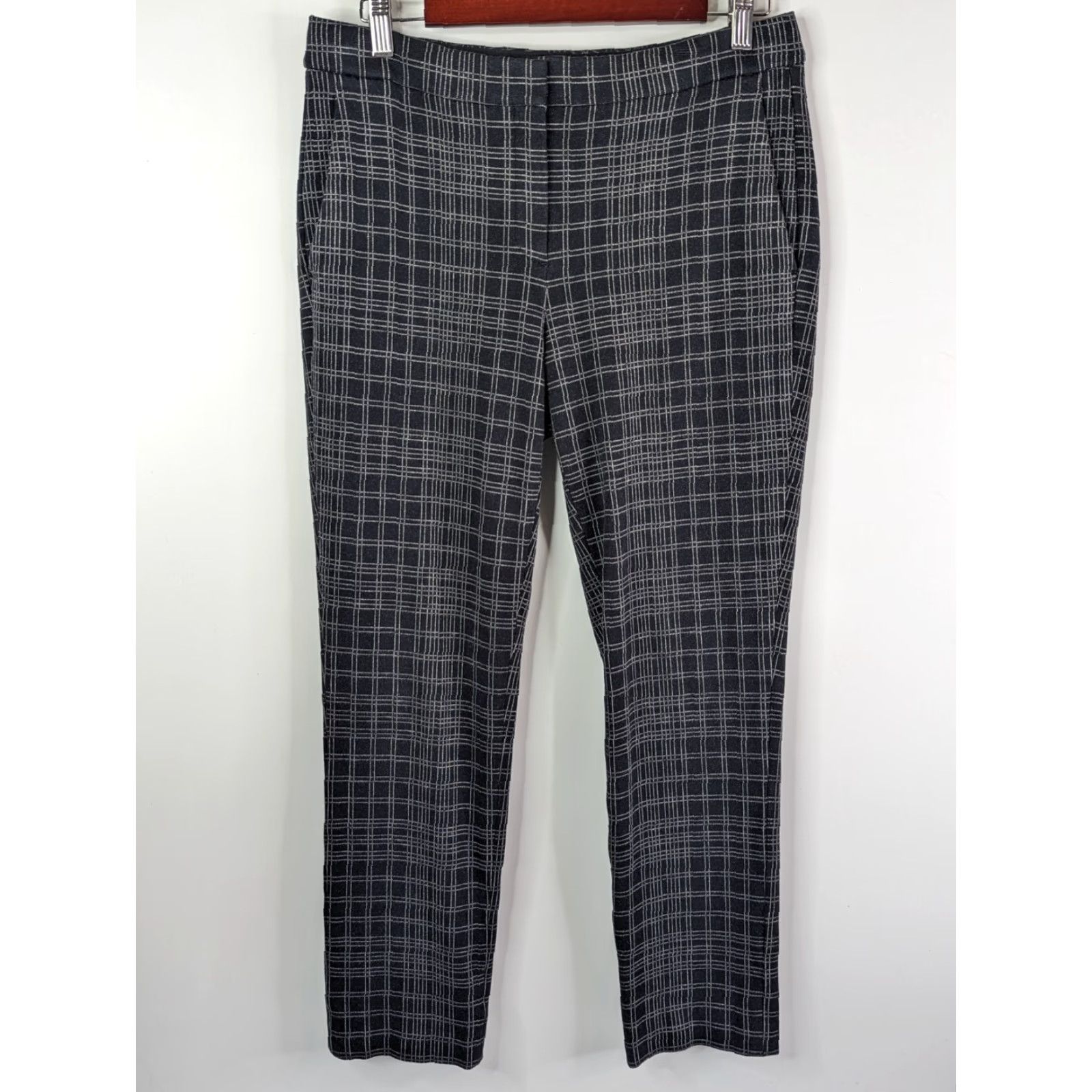 Theory Theory Cropped Pants Women 6 Black Multi Plaid Knit Pattern Trousers Size 6 Theory Testra 2B Black Multi Structured Knit Pattern Pants Trousers Size 6 Size 28" / US 6 / IT 42 - 2 Thumbnail