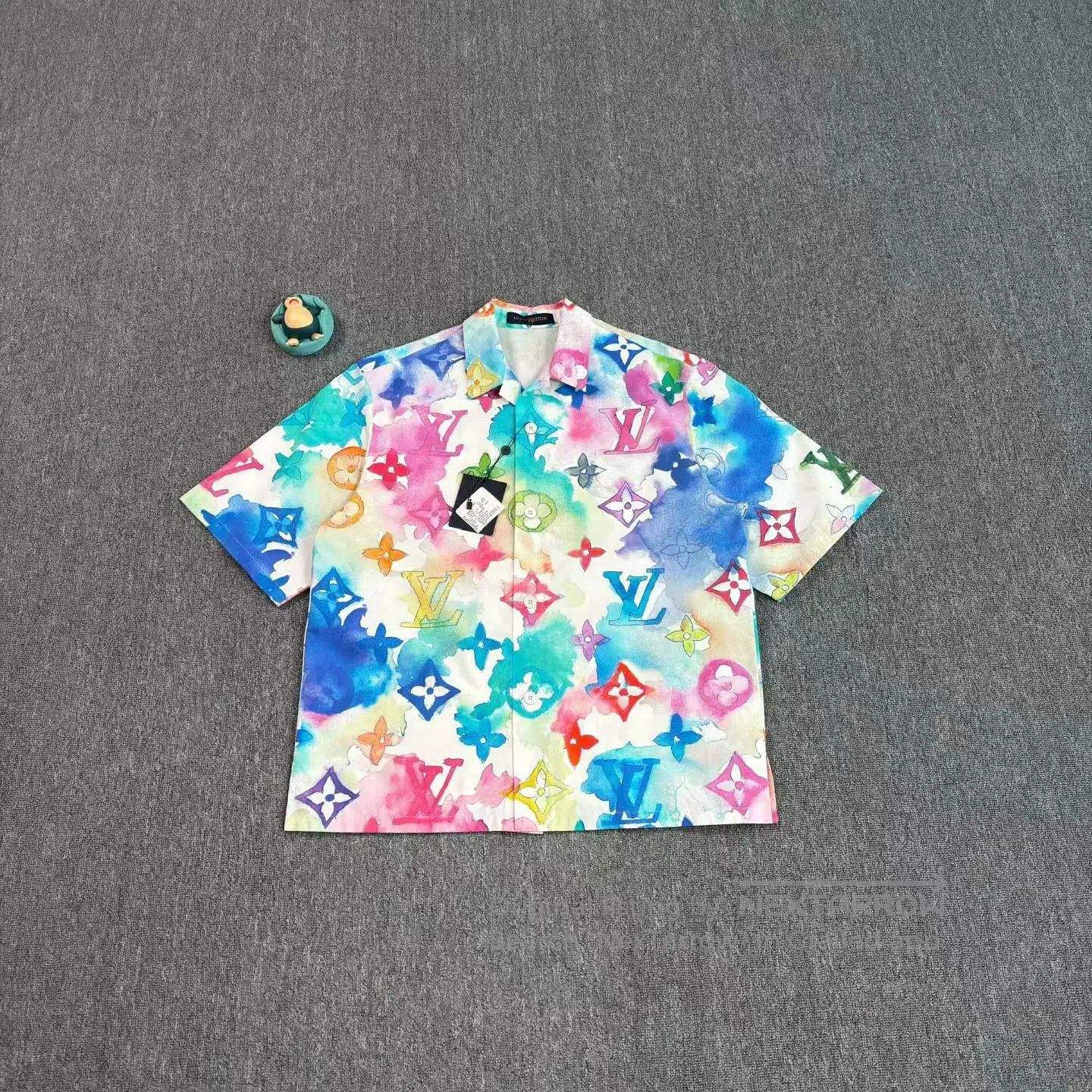 LV Watercolor Monogram Short-Sleeve Shirt.