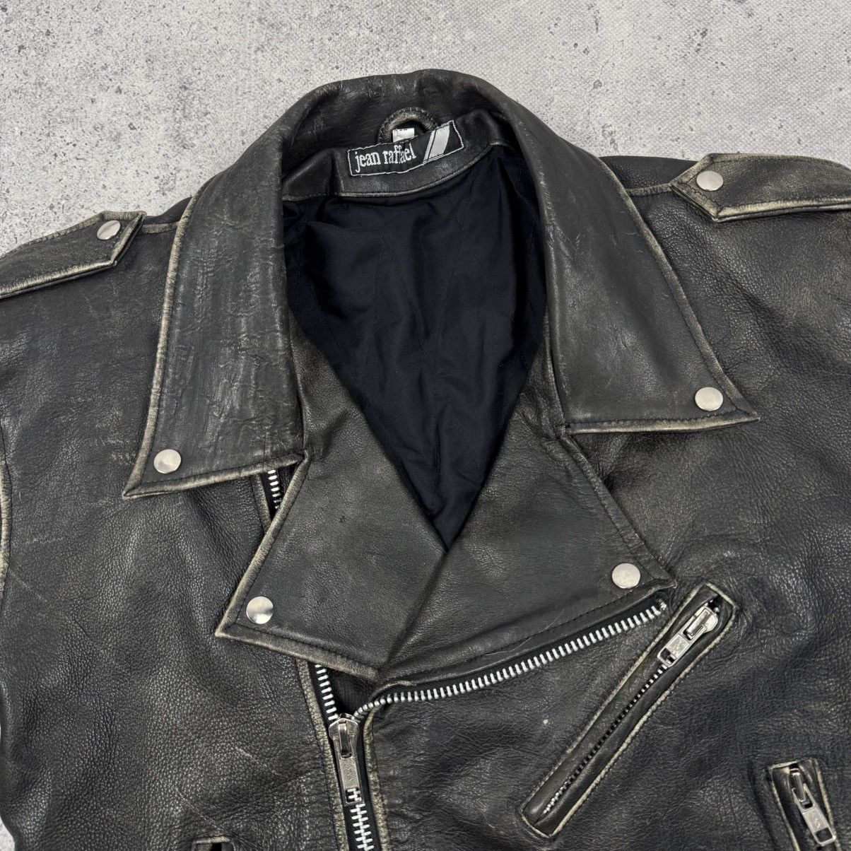 Vintage Vintage 90s Faded Distressed Genuine Leather Biker Jacket Size US M / EU 48-50 / 2 - 7 Thumbnail