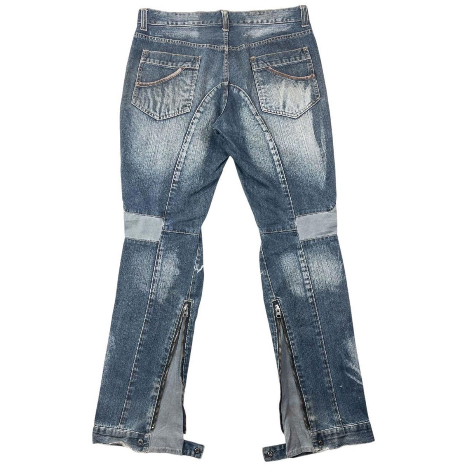 Other Vintage 2000s PPFM Multi Zip Denim Jeans Size W34 Size US 34 / EU 50 - 4 Thumbnail