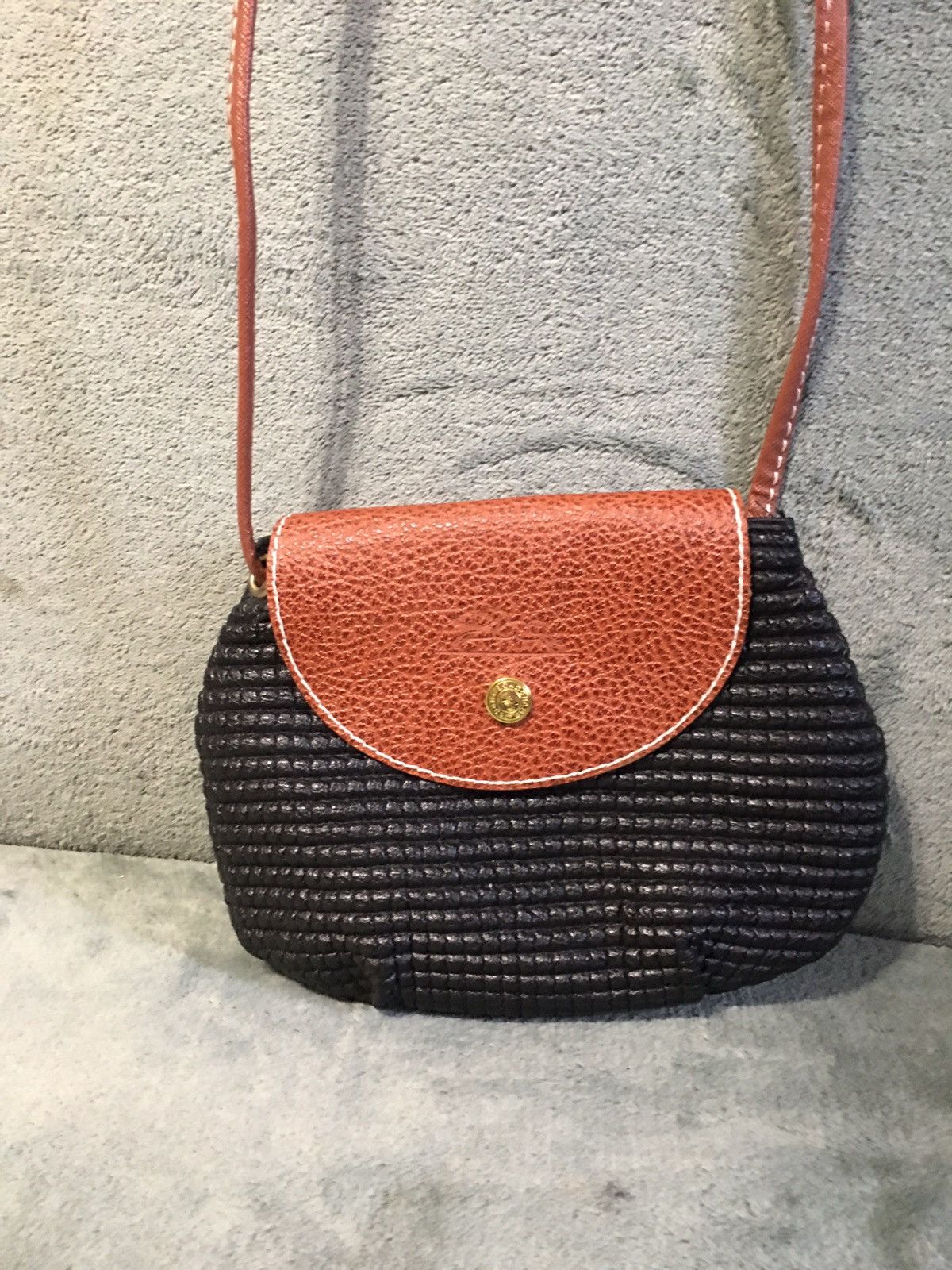 Longchamp Longchamp Paris Leather Woven Shoulder Crossbody Bag Size ONE SIZE - 3 Thumbnail