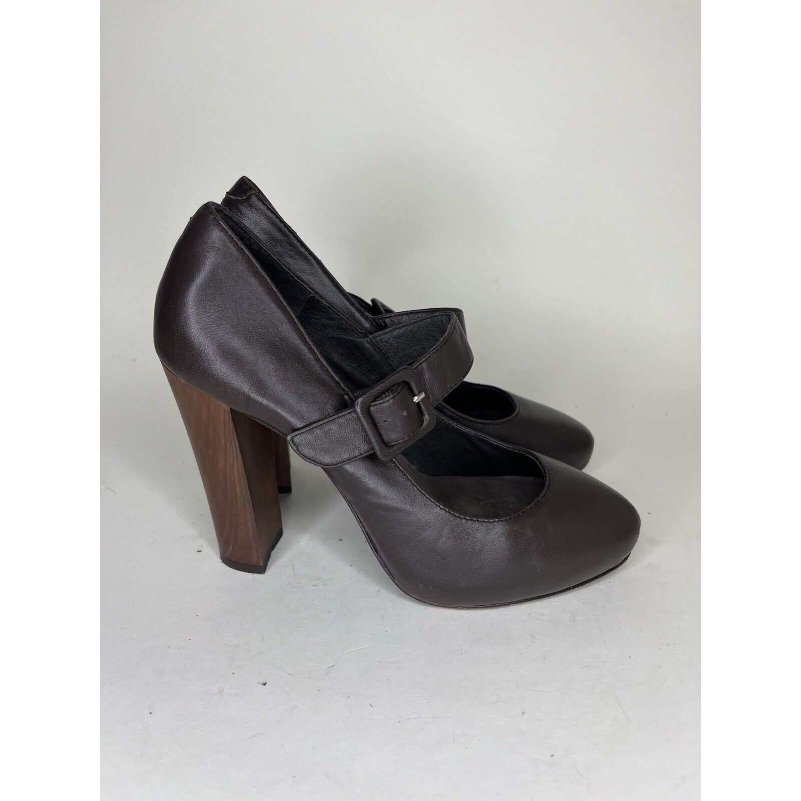 Joie Joie Brown Leather Mary Jane Strap Wooden Pump Heel Shoes Wo Size US 6 / IT 36 - 16 Thumbnail