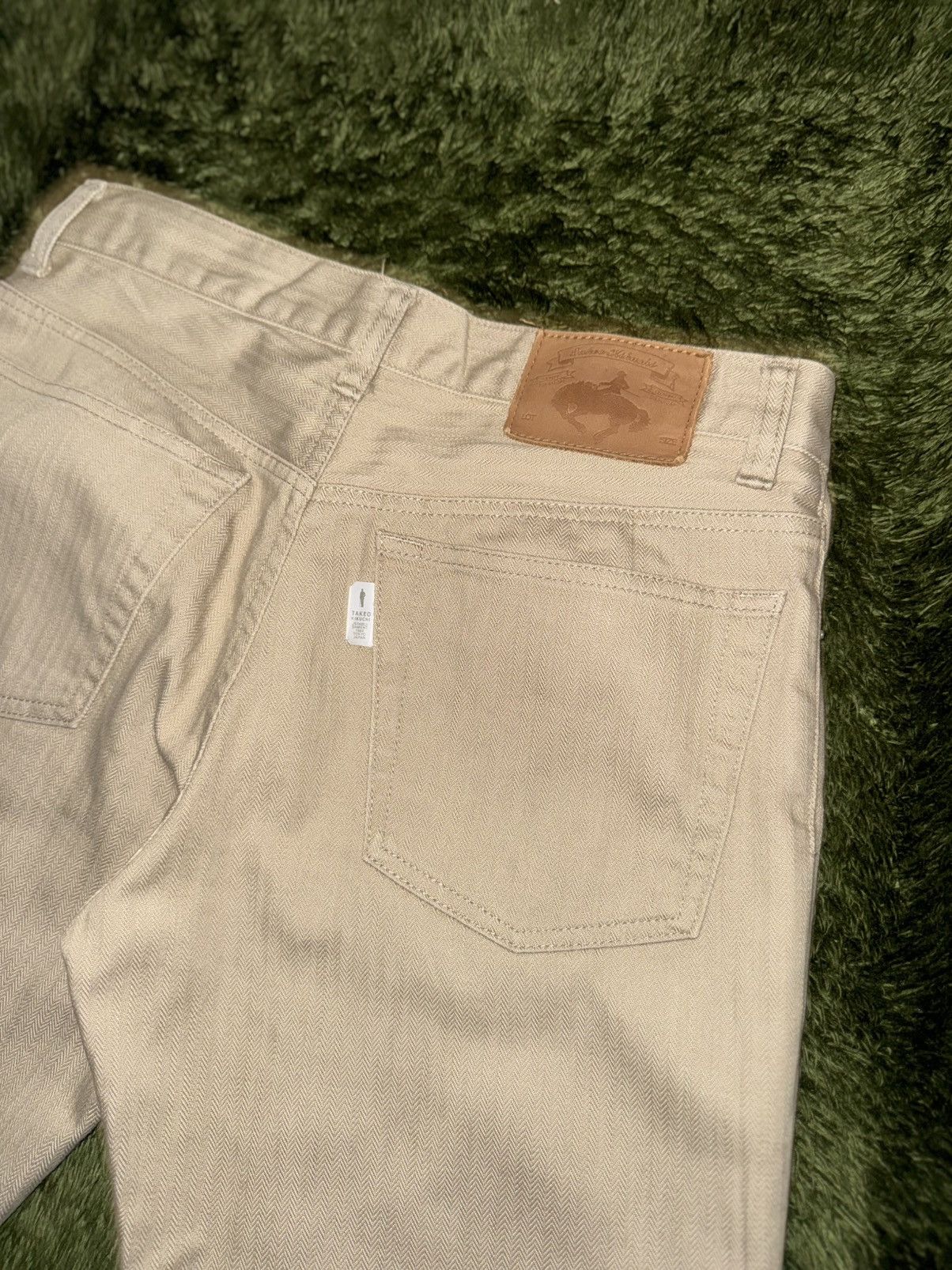 Takeo Kikuchi [2] Takeo Kikuchi Herringbone 5-Pocket Cotton Pants Beige Size US 29 - 9 Thumbnail