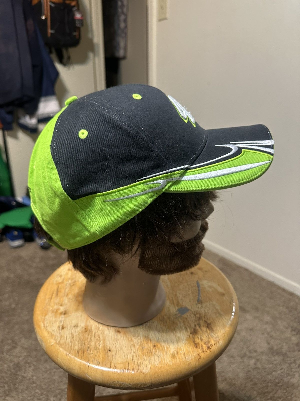 NASCAR Vintage NASCAR #41 “triple lime green” hat 00s Size ONE SIZE - 3 Thumbnail