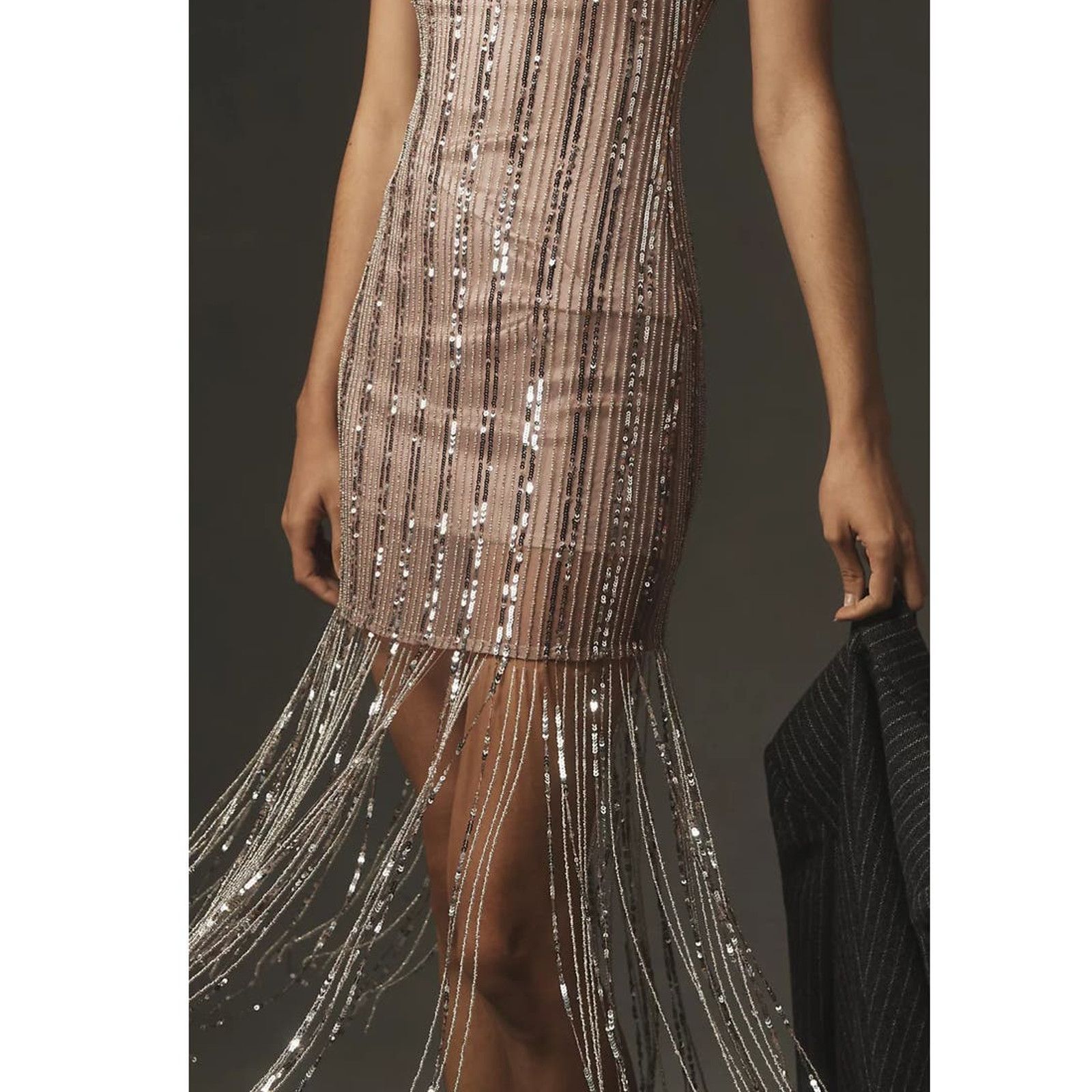 Anthropologie New Anthropologie Maeve Scoop-Neck Beaded Fringe Midi Dress Size XL / US 12-14 / IT 48-50 - 4 Thumbnail