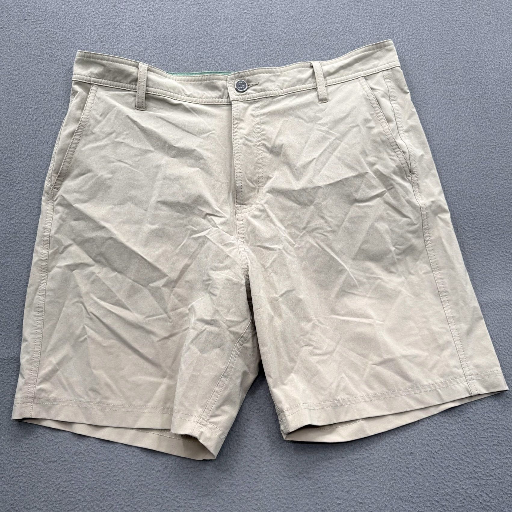 Vintage Free Fly Shorts Mens 36 Beige Chino Stretch Inseam 8 Casual Lightweight Comfort Size US 36 / EU 52 - 2 Thumbnail