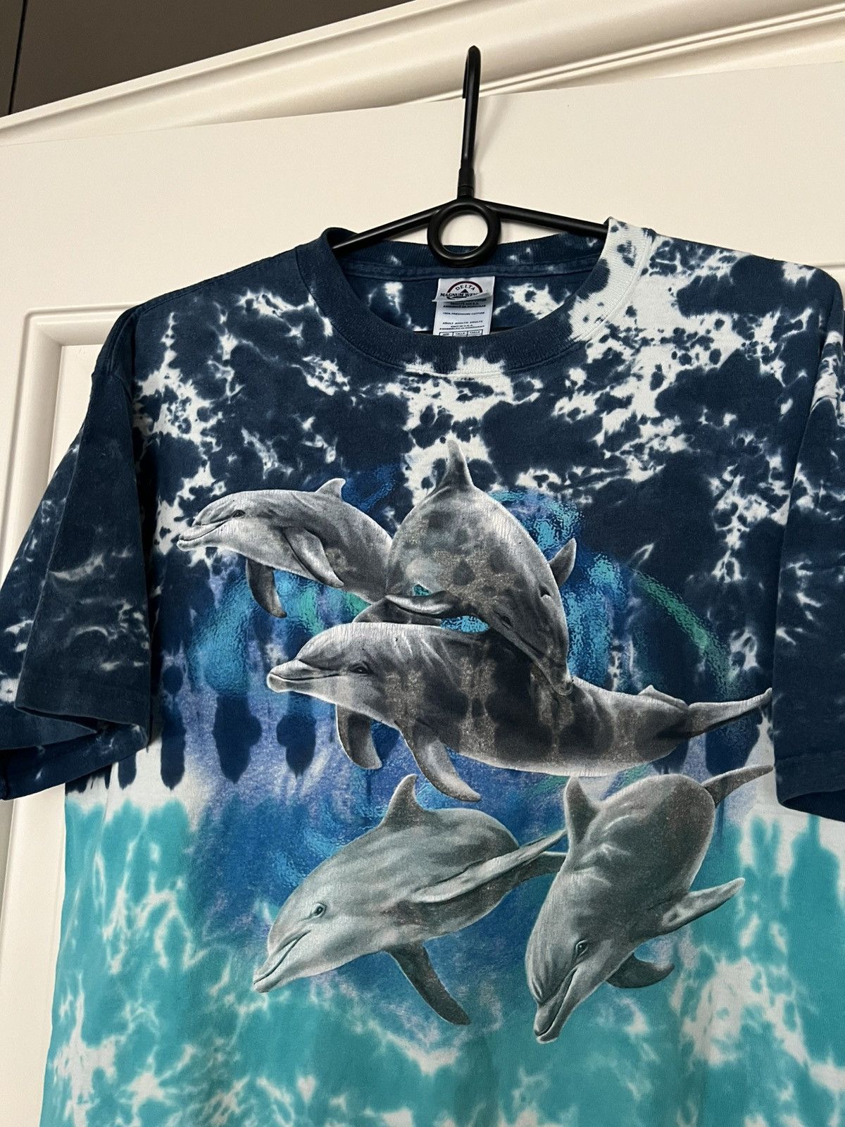 Delta Vintage 90s Dolphins Ocean T-Shirt Tie Dye Size US M / EU 48-50 / 2 - 5 Thumbnail
