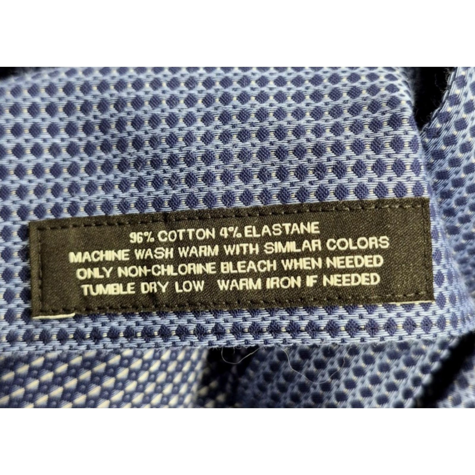 Murano Murano Shirt Button Up Mens 15 32/33 Blue Geometric Stretch Dress Long Sleeve Size 40R - 6 Thumbnail