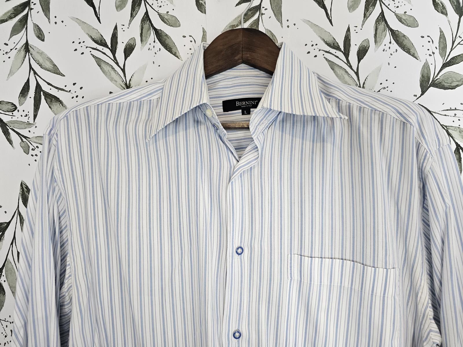 Giani Bernini Bernini Beverly Hills Shirt White & Blue Mens Size L Dress