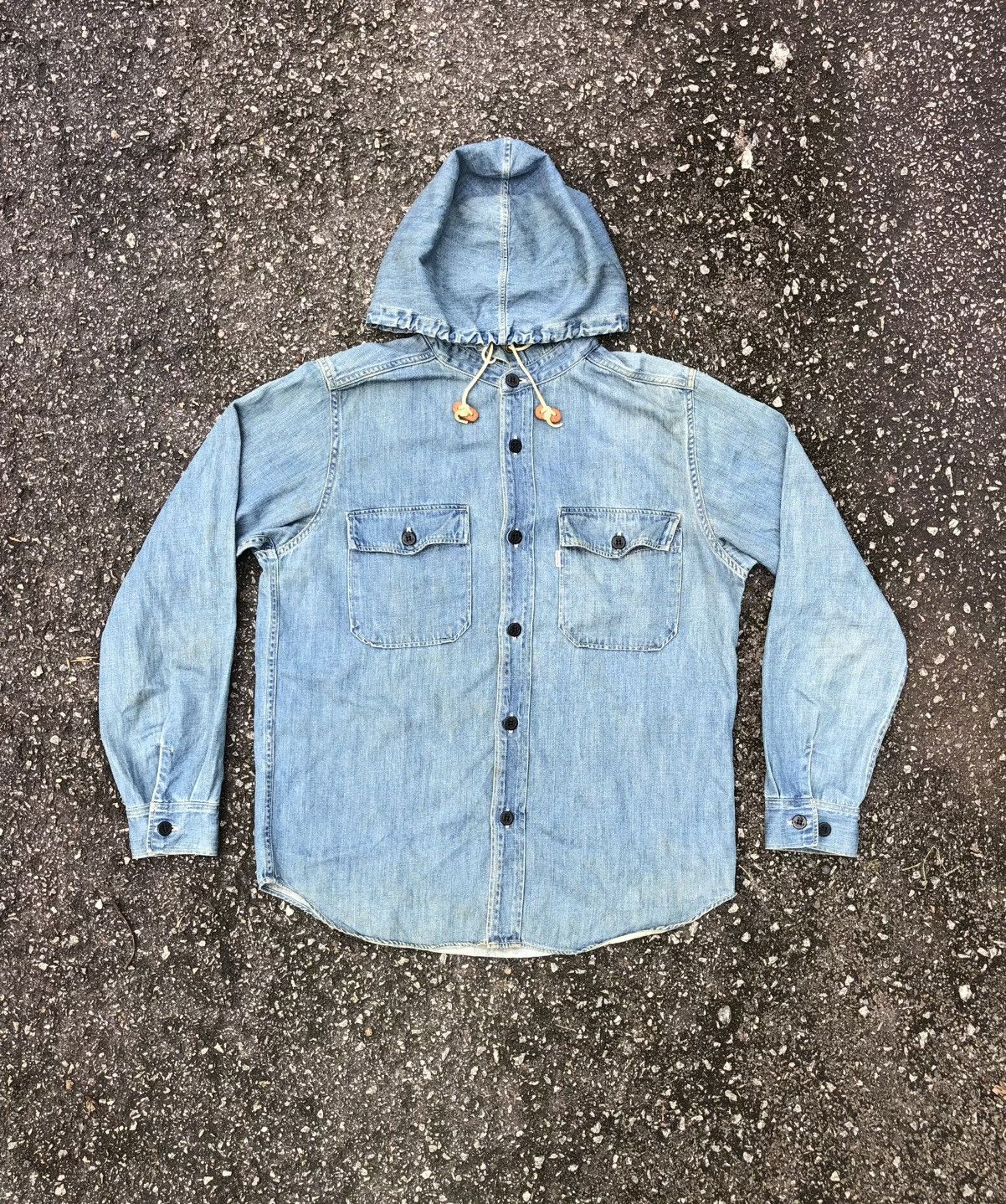 Orslow Orslow Hoodie Denim Shirt Size US M / EU 48-50 / 2 - 3 Thumbnail