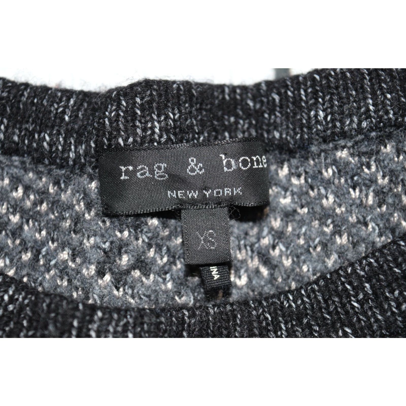 Rag & Bone Rag & Bone Sweater Dress Womens XS Black Speckled Knit Merino Wool Crew Neck Bell Sleeve Pullover Size XS / US 0-2 / IT 36-38 - 4 Thumbnail