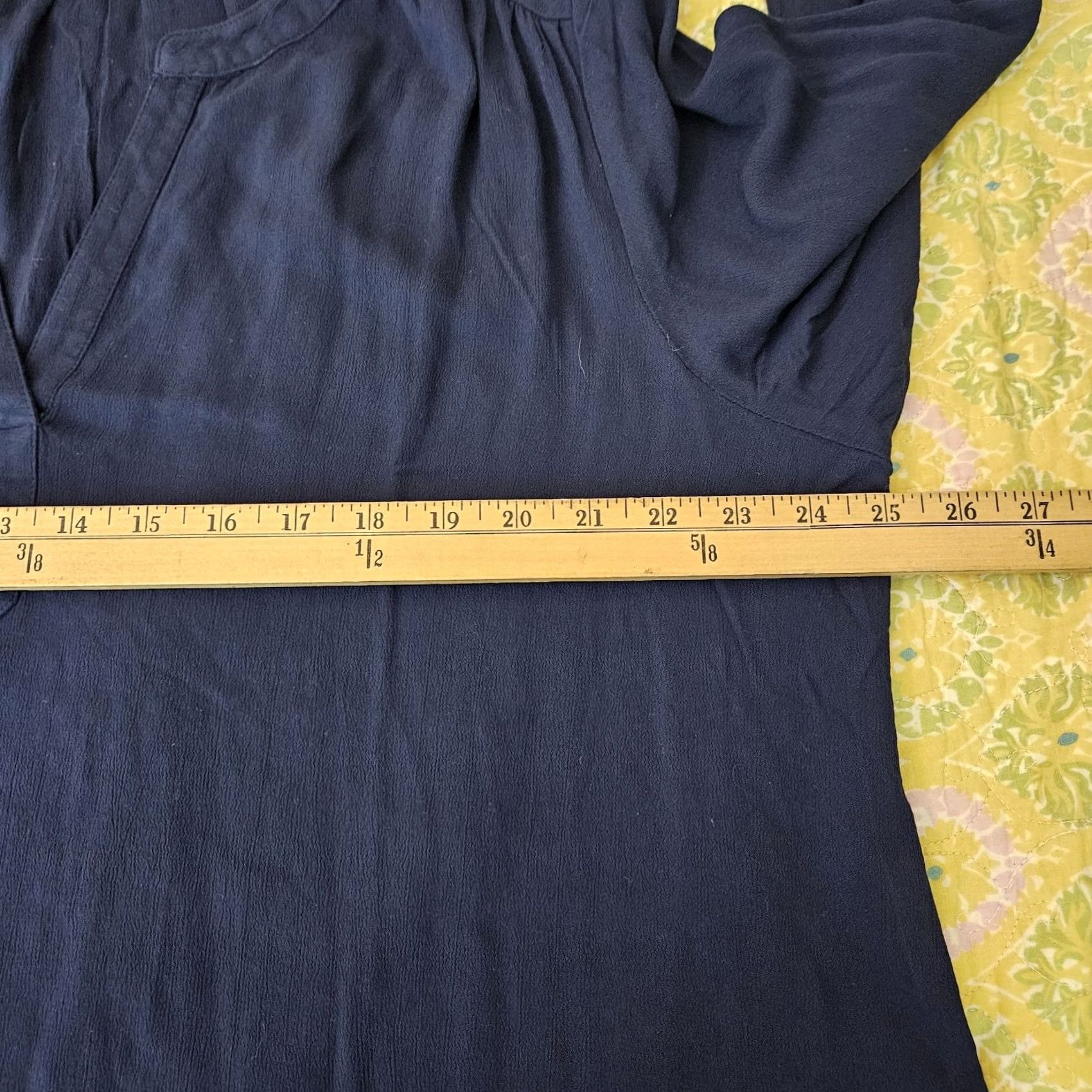 Vintage STYLE & Co. Industrial Blue V-Neck Peasnt Women's Blouse Size 2X Size XXL / US 16-18 / IT 52-54 - 7 Thumbnail