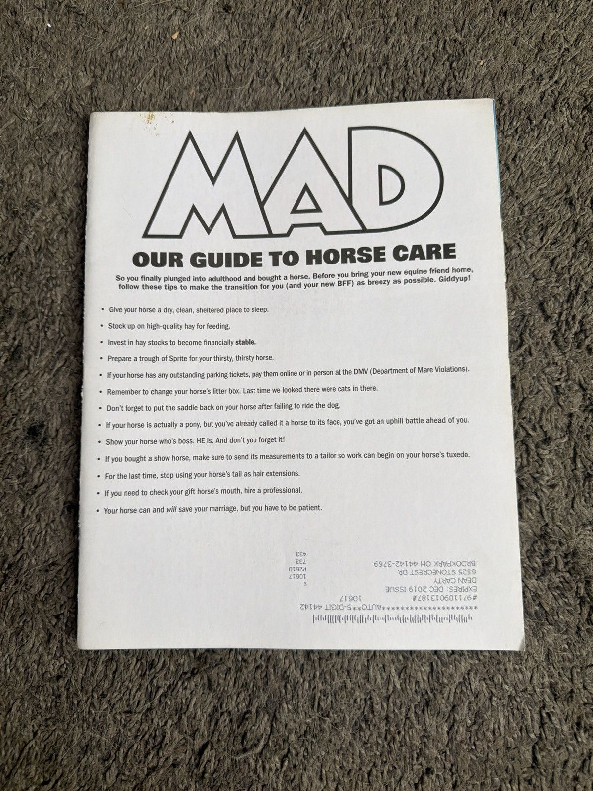 Hypebeast 2019 Mad Magazine No. 7 Size ONE SIZE - 1 Thumbnail