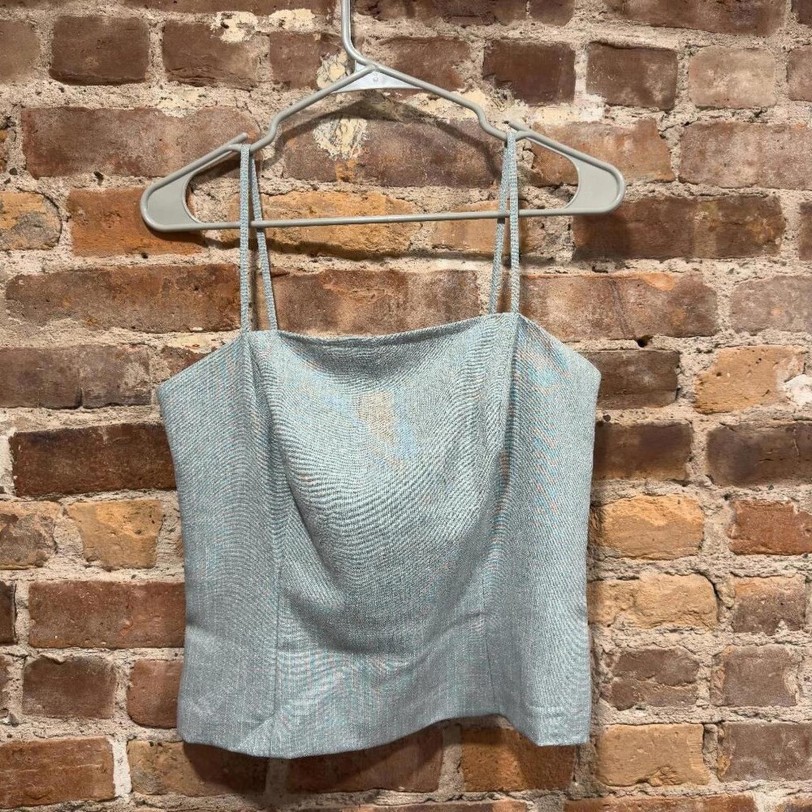 Vintage 1990S PINSTRIPE TANK TOP Size M / US 6-8 / IT 42-44 - 3 Thumbnail
