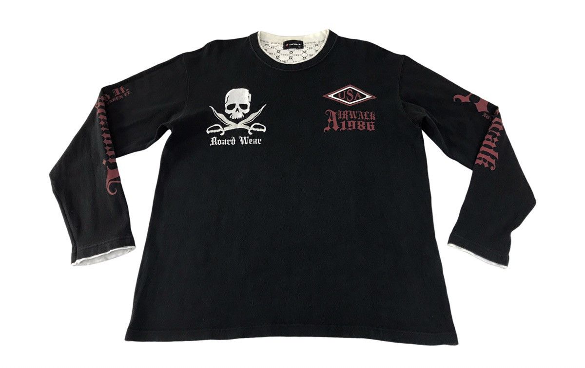 Airwalk × Vintage Vintage Airwalk 1986 Big Logo Skull Long Sleeve Shirt Size US XL / EU 56 / 4 - 1 Thumbnail