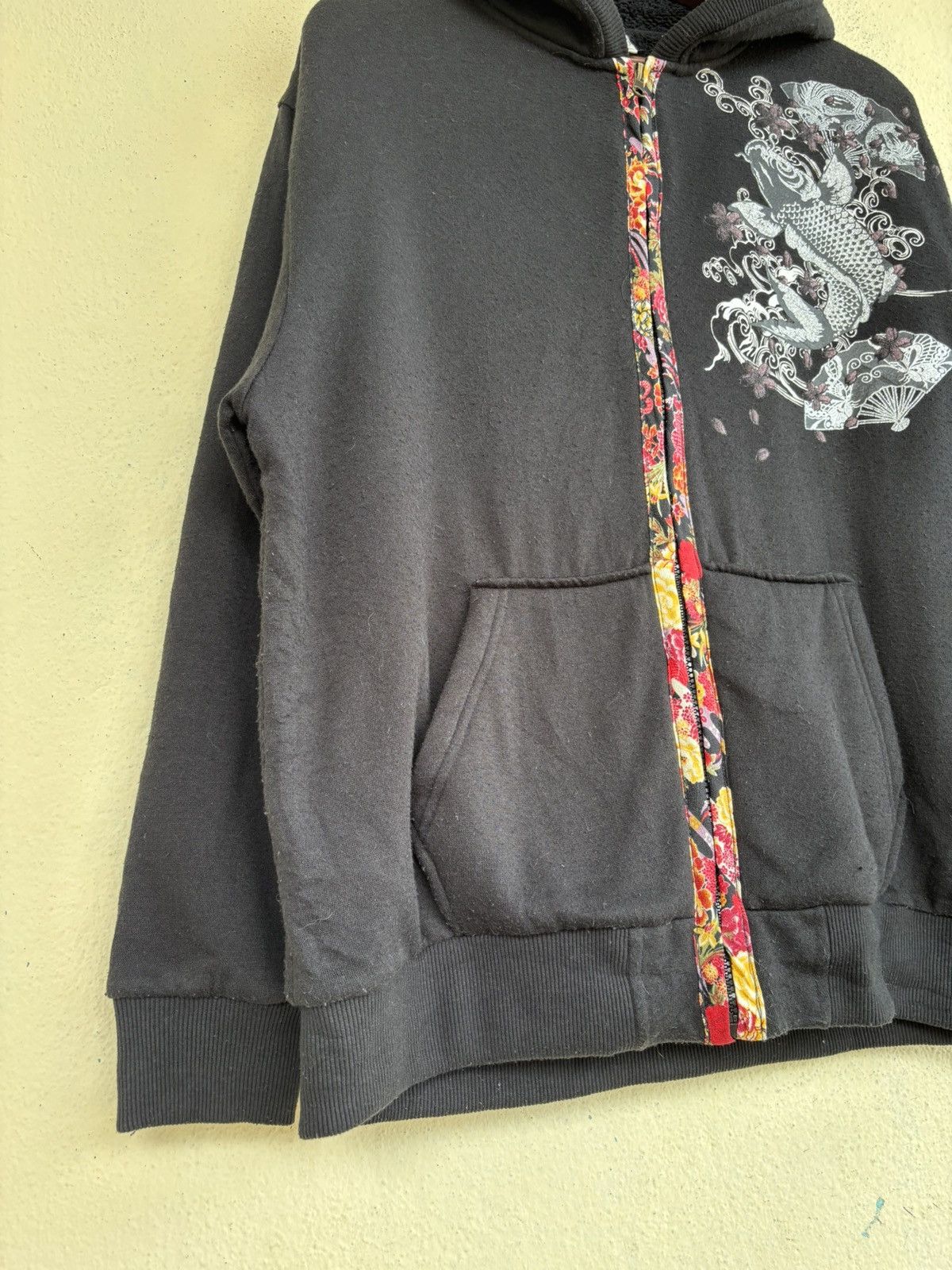 Japanese Brand Koi Fish Zip Up Fleece Lining Hoodie Size US XL / EU 56 / 4 - 6 Thumbnail