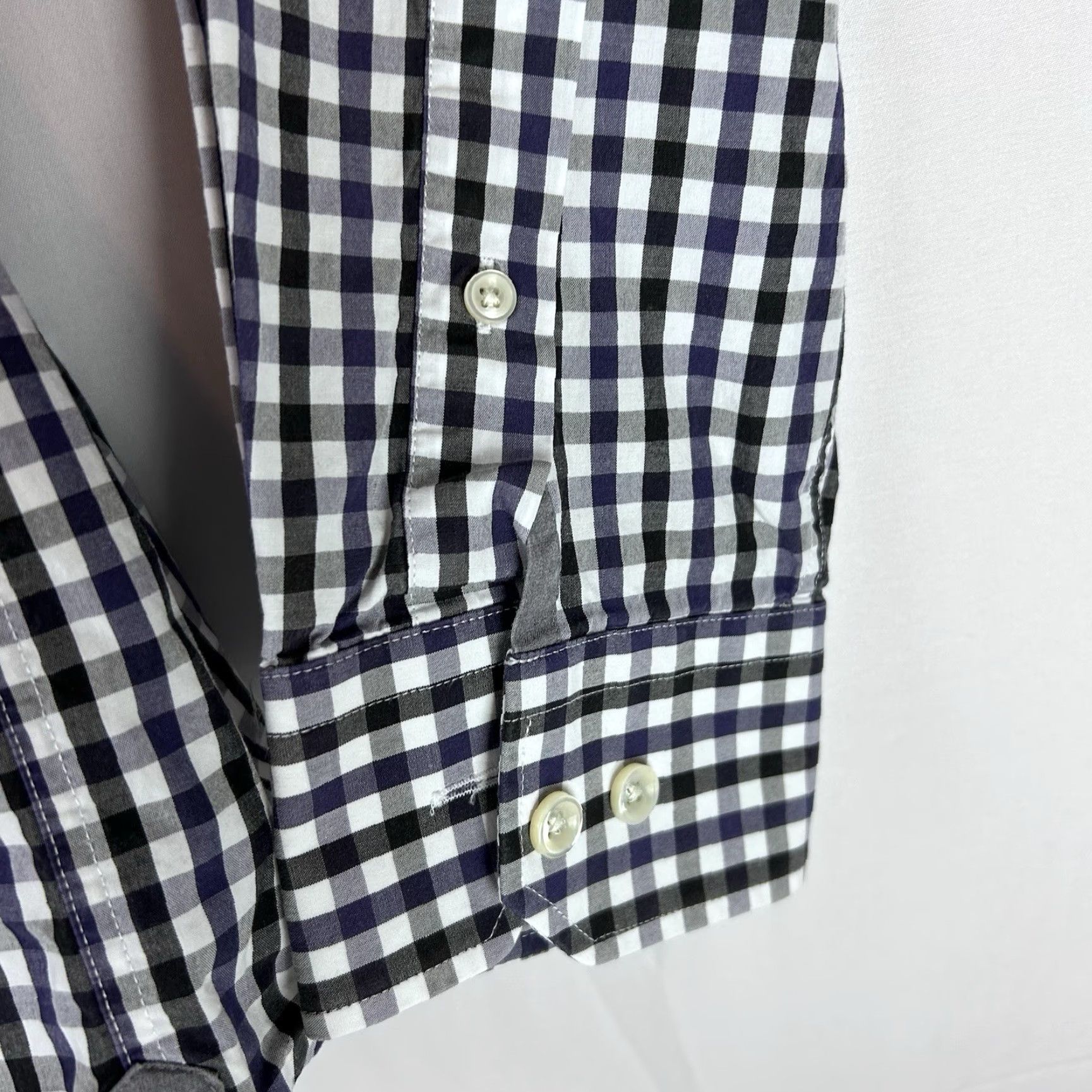 Todd Snyder VINTAGE Todd Snyder Shirt Mens 17-34/35 Purple Black Button-Down Check Gingham Cotton Regular Long Sleeve Mens Size US XL / EU 56 / 4 - 6 Thumbnail