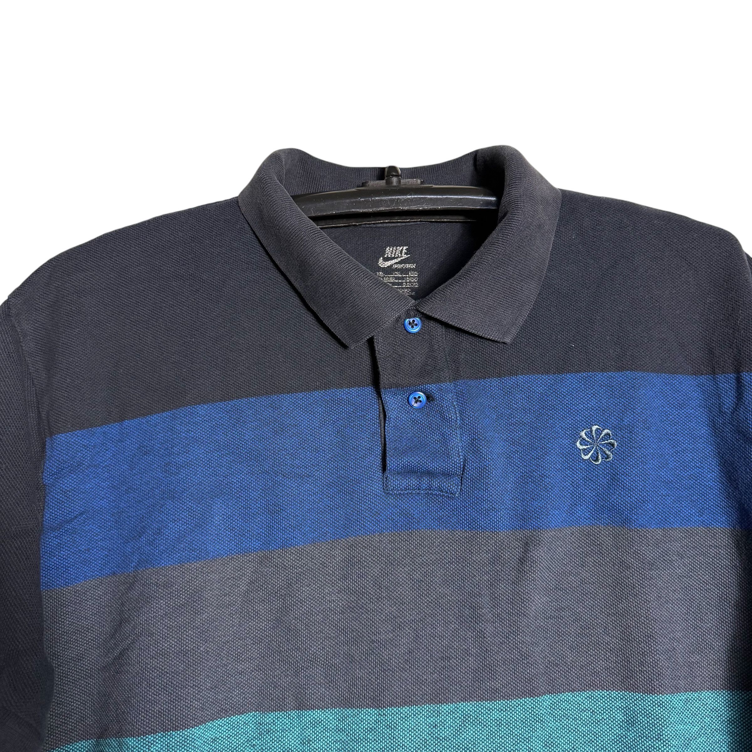 Nike 🔥RARE🔥Nike Sportwear Pinwheel Swoosh Striped Polo Shirt Size US XXL / EU 58 / 5 - 2 Thumbnail
