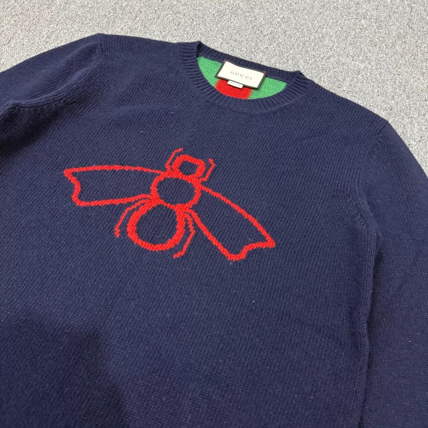 Gucci Gucci Navy Blue Bee Sweater M 99 New Size M / US 6-8 / IT 42-44 - 3 Thumbnail