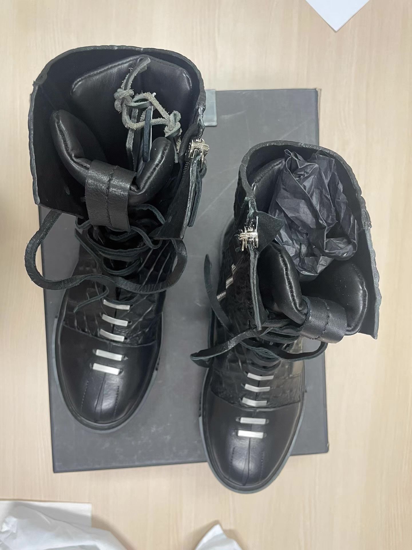 Artselab Artselab Men's Crocodile Embossed Boots Ｑ21 Size US 7 / EU 40 - 4 Thumbnail