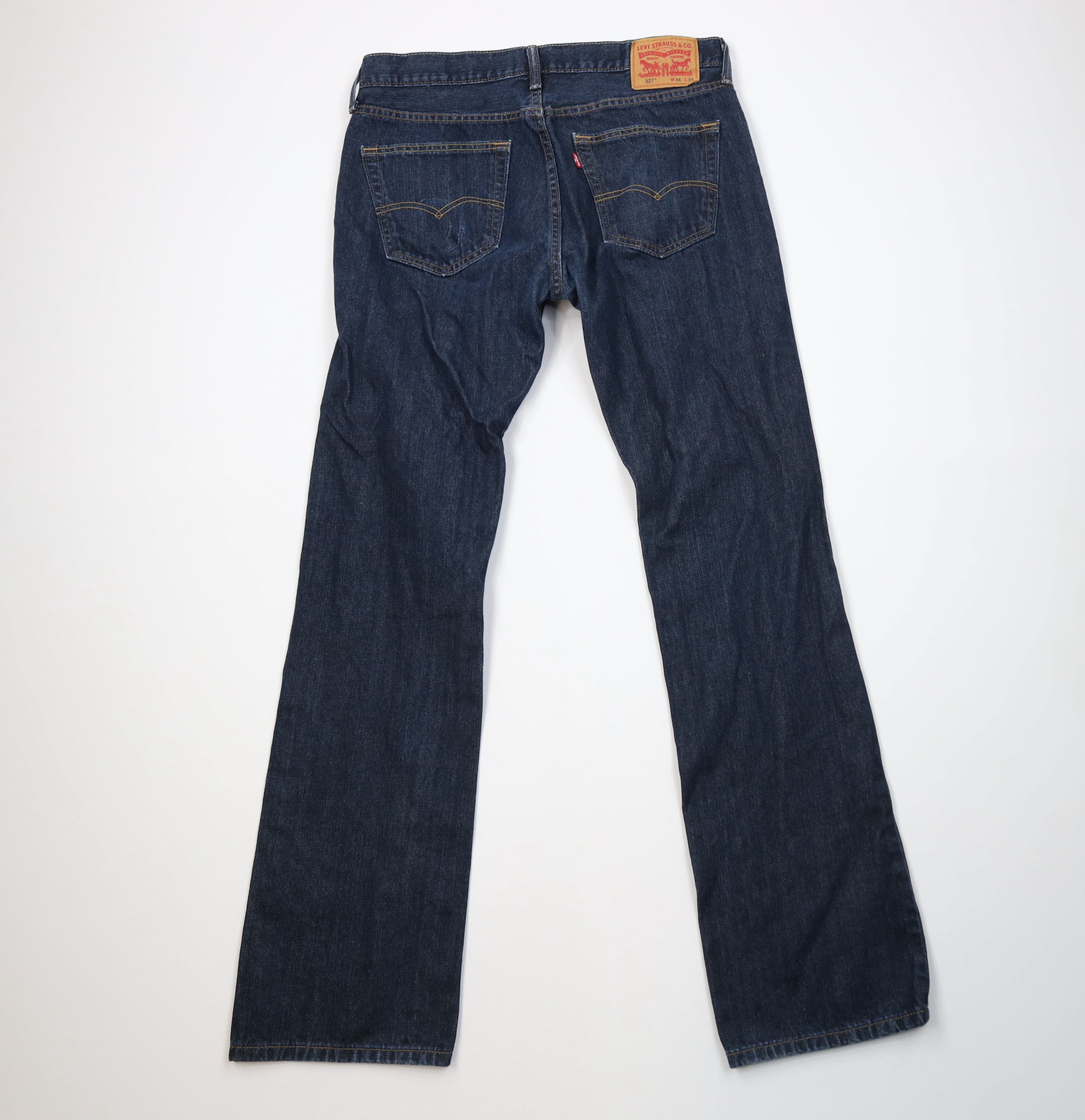 Levi's Vintage Y2K Levis 527 Slim Boot Cut Flared Denim Jeans Blue Size US 34 / EU 50 - 10 Thumbnail