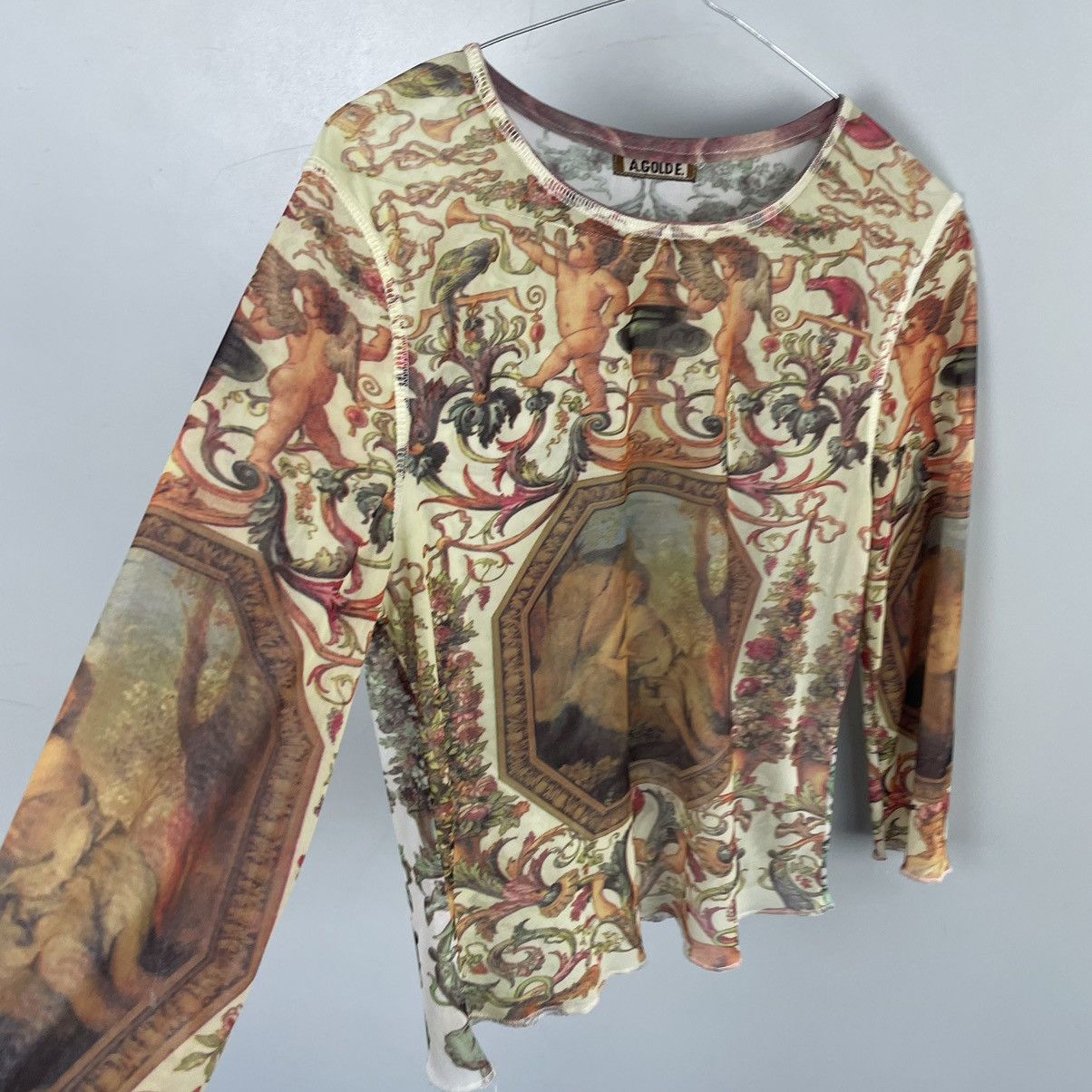 Agolde × Hysteric Glamour Agolde Long Sleeve Angel Renesance Mesh Top y2k Size L / US 10 / IT 46 - 5 Thumbnail