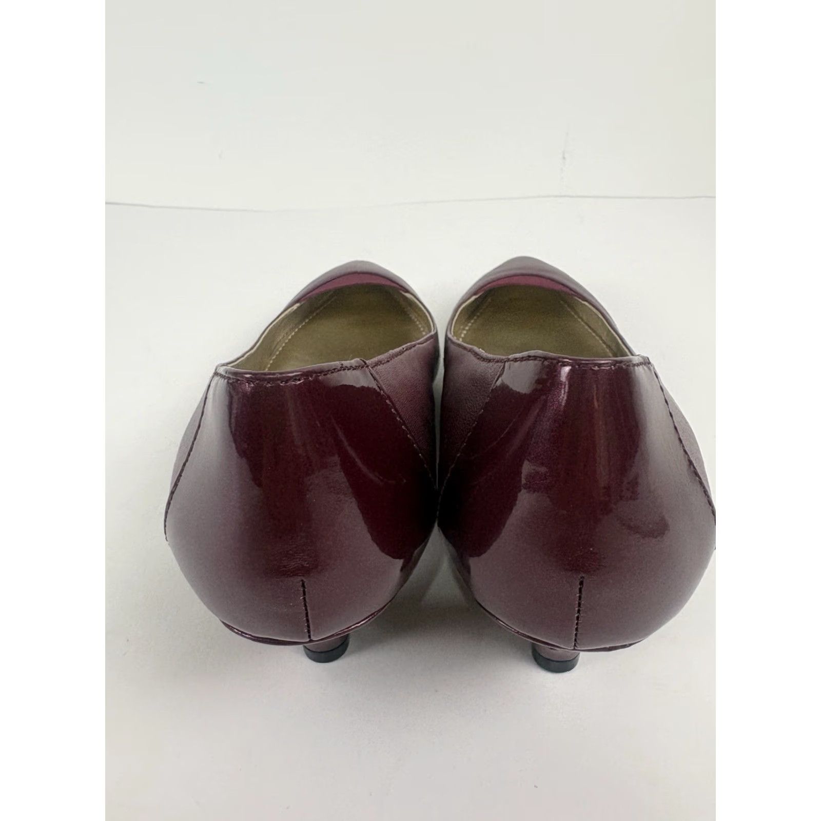 Anne Klein Anne Klein Iflex Marchino Burgandy Pointed Toe Kitten Heels Womens Size 8M Shoes Pump Band City Going Out Workwear Size US 8 / IT 38 - 5 Thumbnail