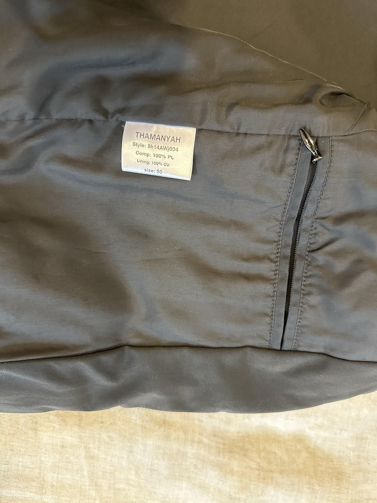 Rick Owens × Thamanyah Padded, Curved Zip Bomber Jacket Sz. 50 Size US M / EU 48-50 / 2 - 5 Thumbnail