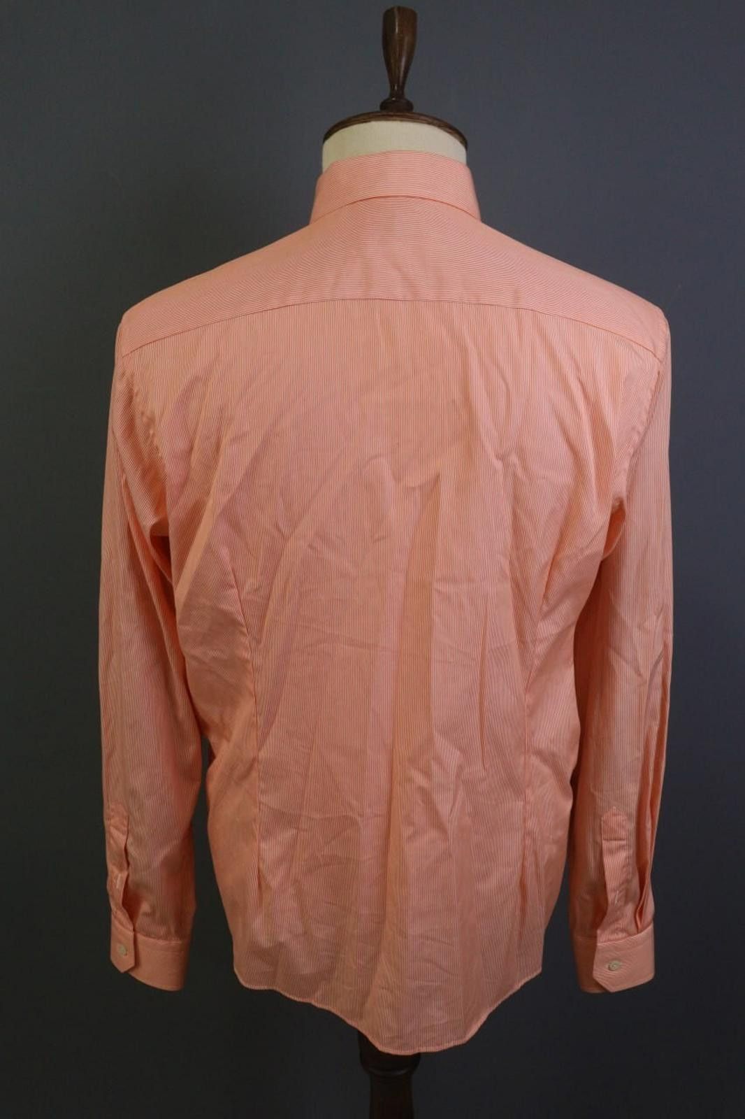 Eton Eton Orange Pinstriped Cotton Collar Dress Shirt Size 44 Size 38R - 7 Thumbnail