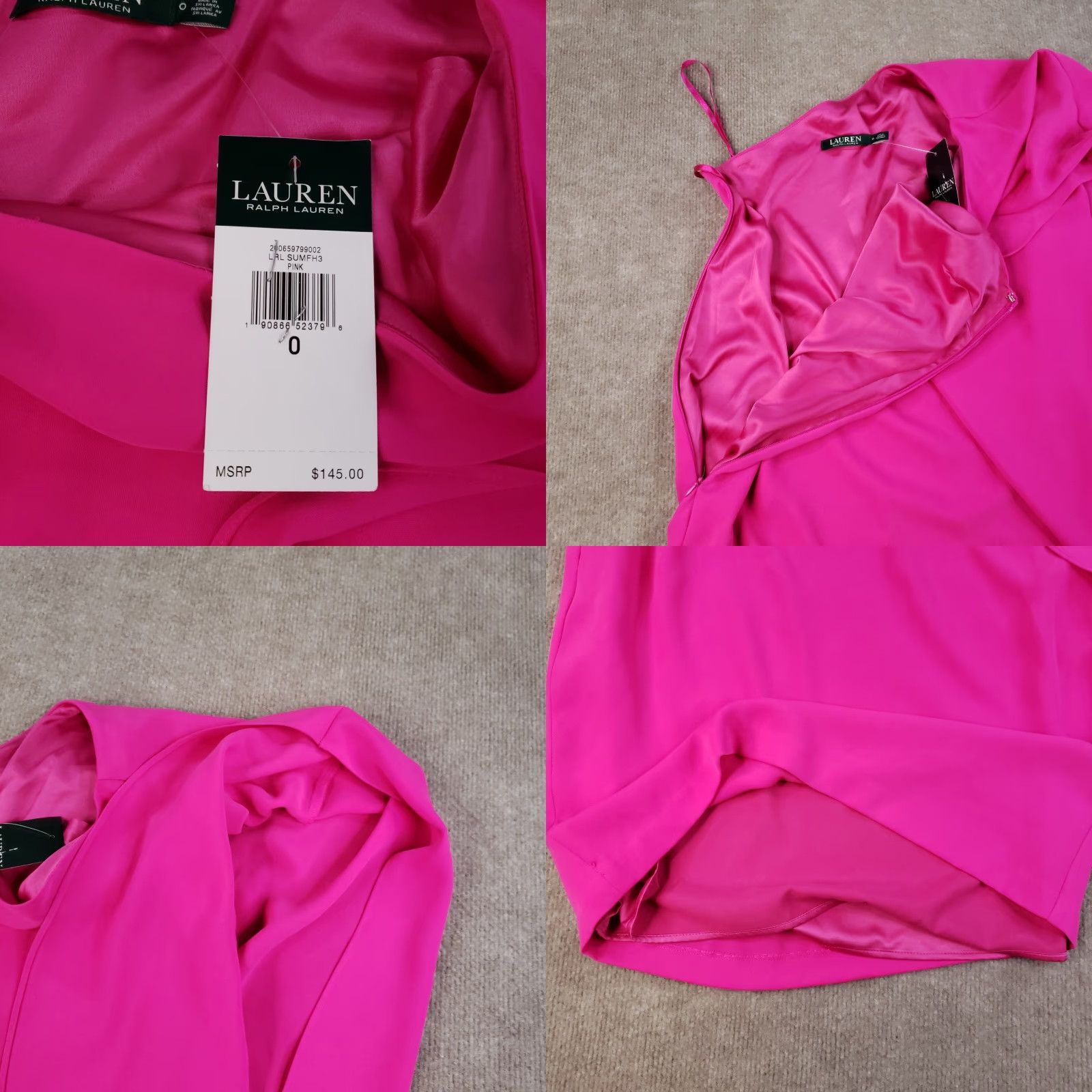 Ralph Lauren Lauren Ralph Lauren Dress Women Size 0 Pink One Shoulder Short Lined Black Label Dress Size 25" / US 0 / IT 36 - 8 Thumbnail