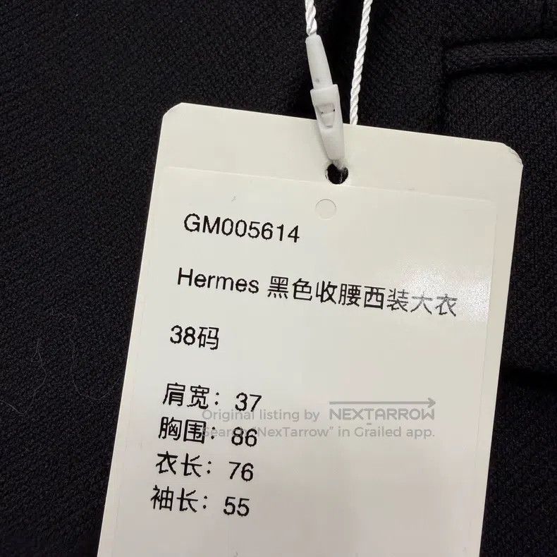 Hermes Hermes Black Regular Shoulder V Neck Wool Suit Jacket Size XS / US 0-2 / IT 36-38 - 7 Thumbnail
