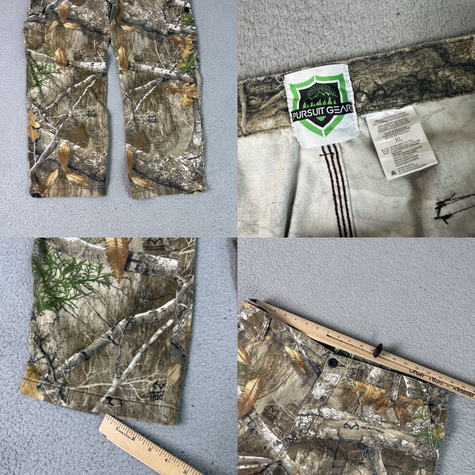 Realtree Realtree Sweatpants Mens Adult XL Green Camouflage Fleece Cotton Blend Straight Leg Cargo Size US 36 / EU 52 - 8 Thumbnail
