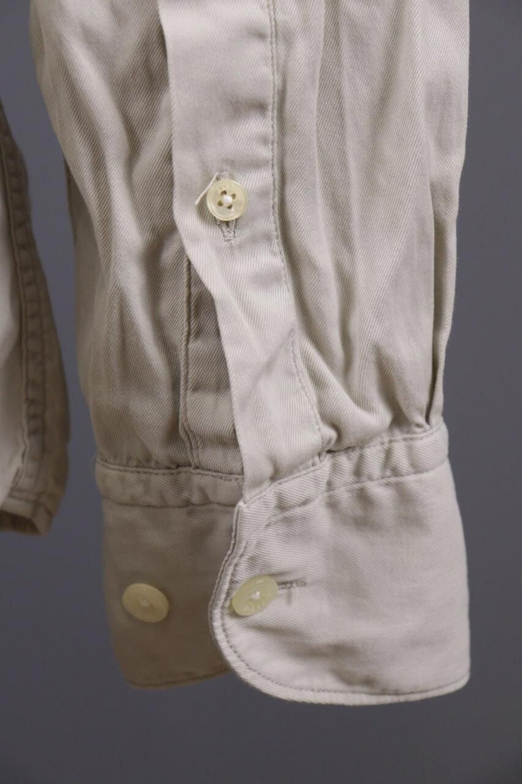 Designer Hackett London Slim Fit Beige Button Down Shirt Size M Size US M / EU 48-50 / 2 - 11 Thumbnail