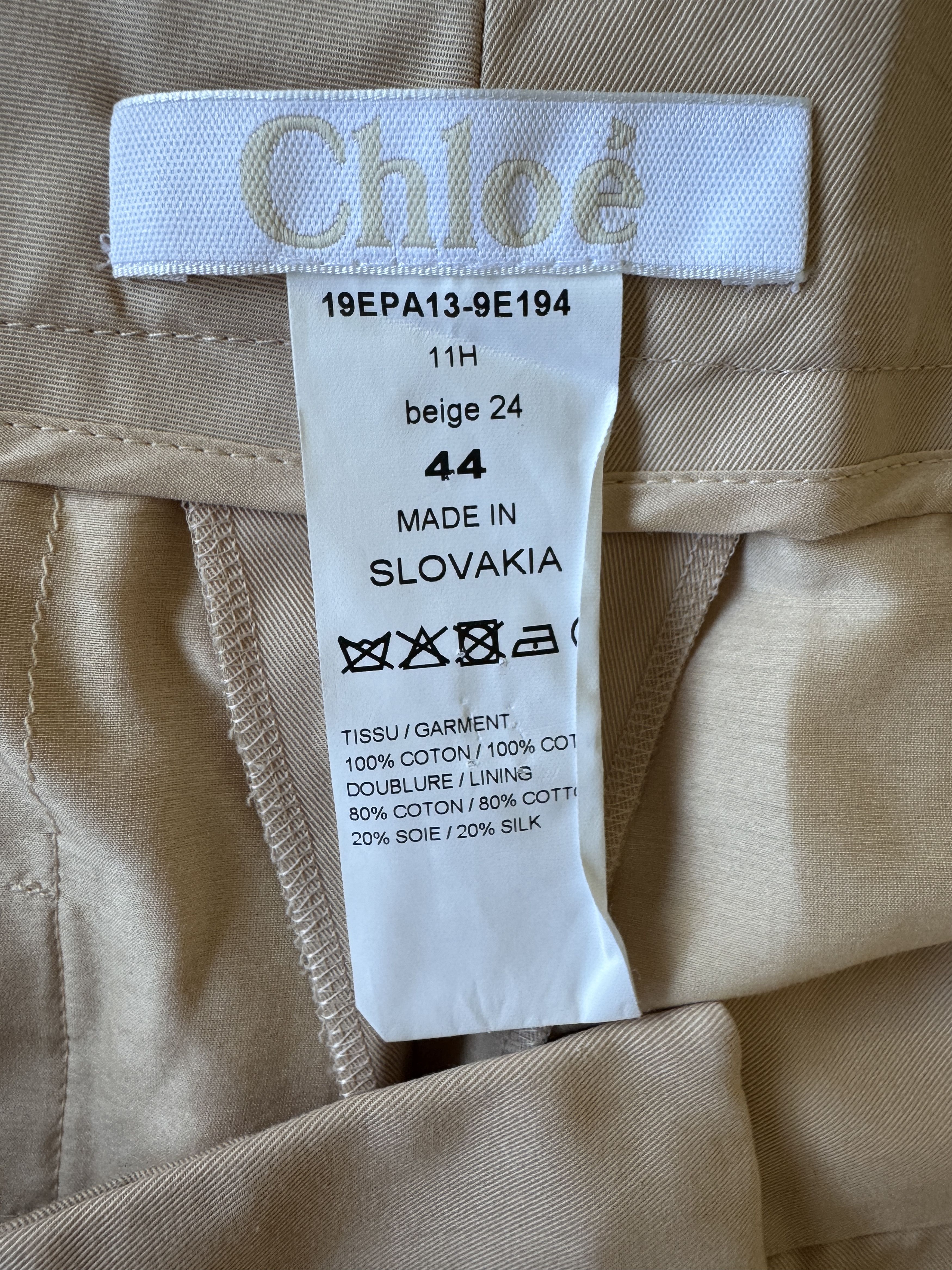 Chloe Beige Tailored Cotton Trousers Size 32" / US 10 / IT 46 - 10 Thumbnail