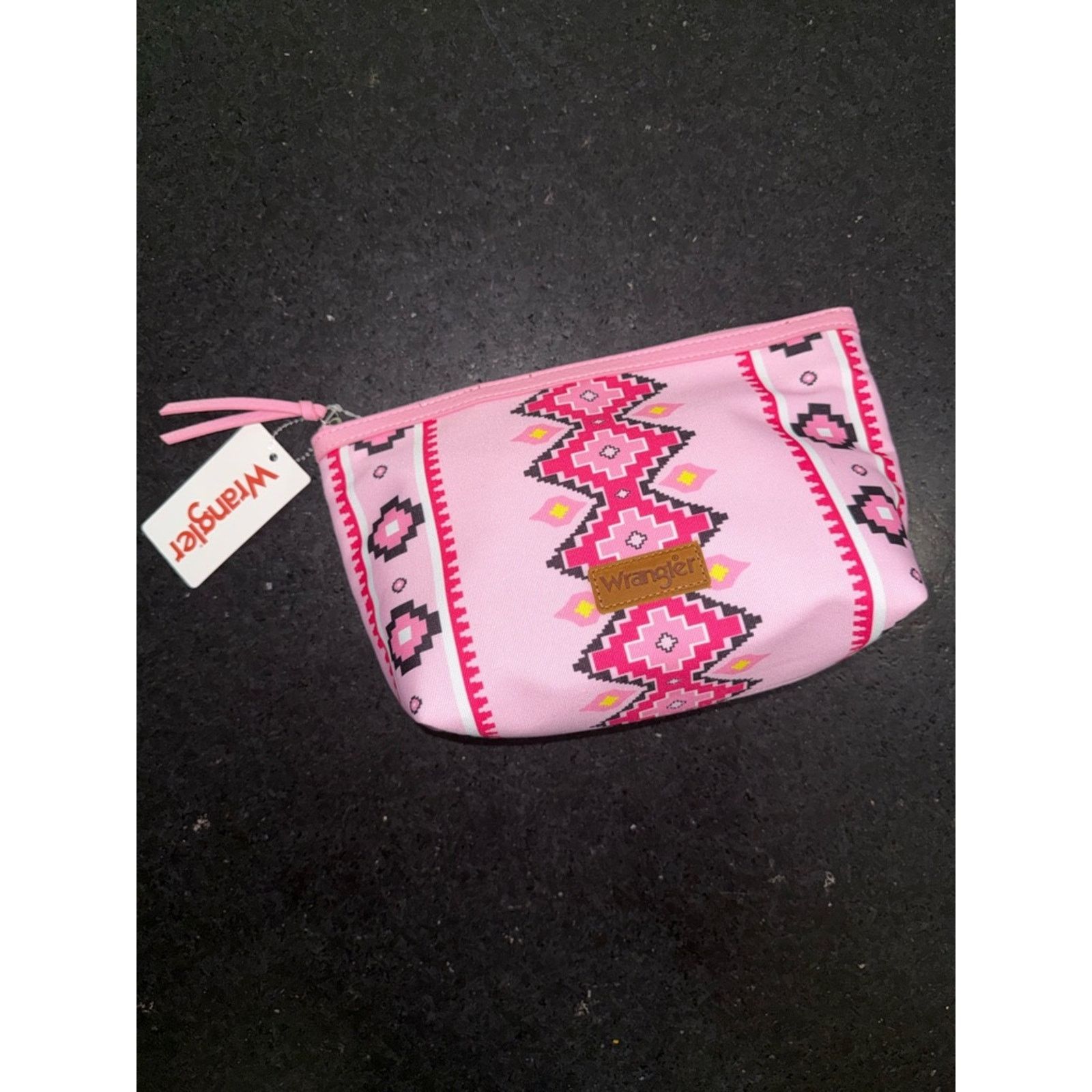Wrangler Wrangler Pink Aztec CANVAS MAKEUP BAG INSIDE SLIP POCKETS Size ONE SIZE - 1 Thumbnail