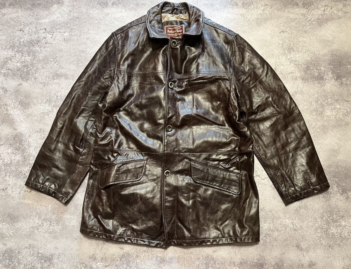 Marlboro Classics Vintage Leather USED Marlboro leather car coat jacket Size US XL / EU 56 / 4 - 1 Thumbnail